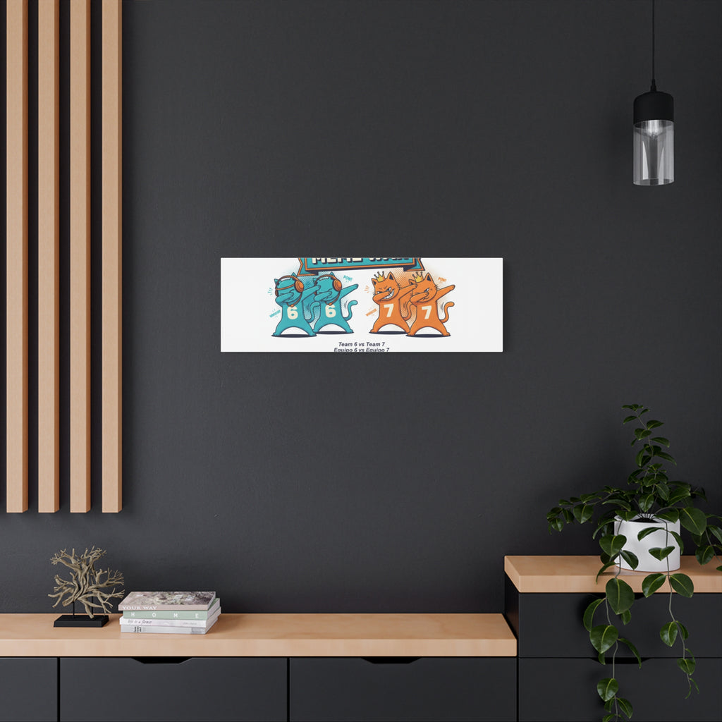 Meme War: Six vs. Seven Canvas Wall Art