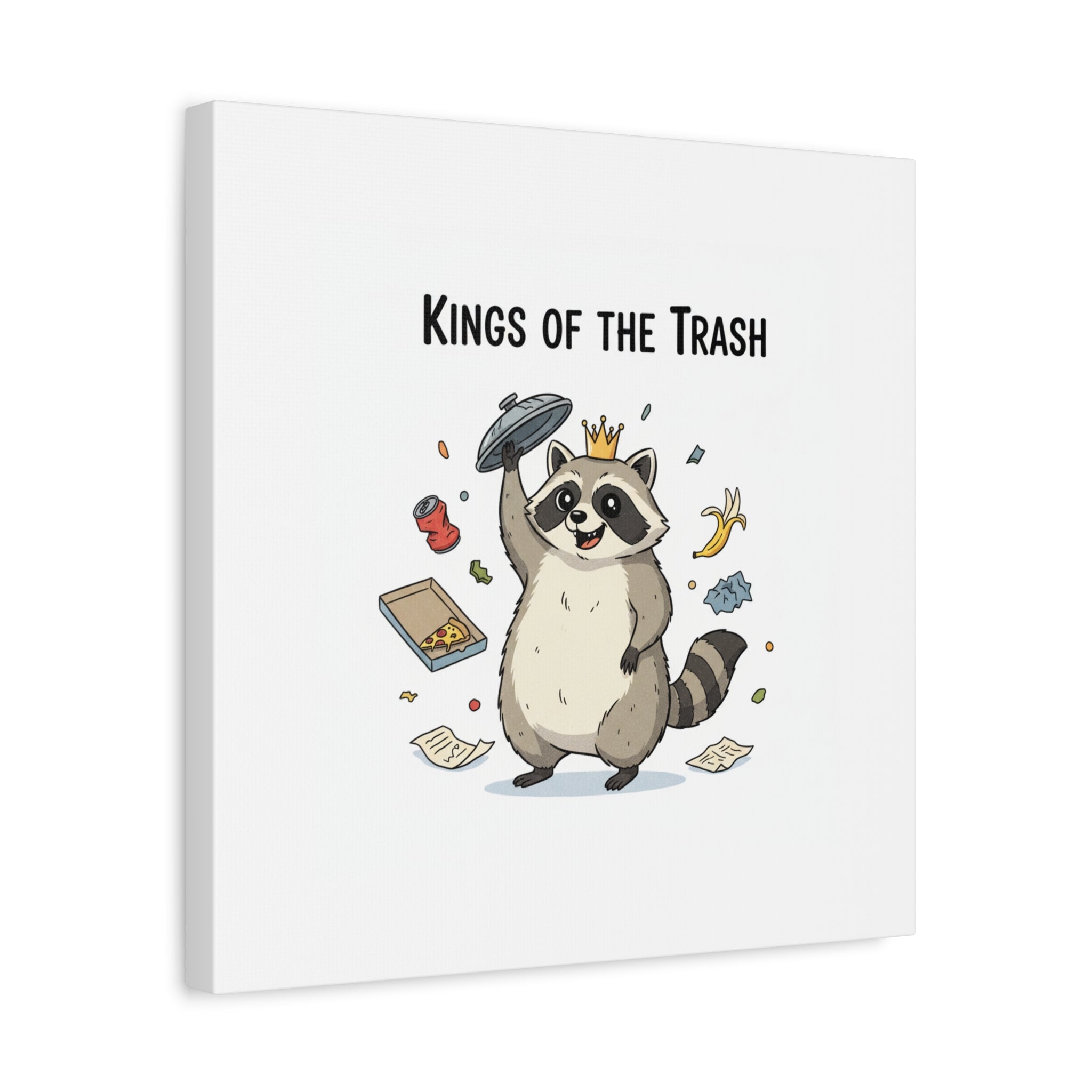 Kings of the Trash Canvas, Raccoon Doodle | Trash Panda, Goofy Critter Art