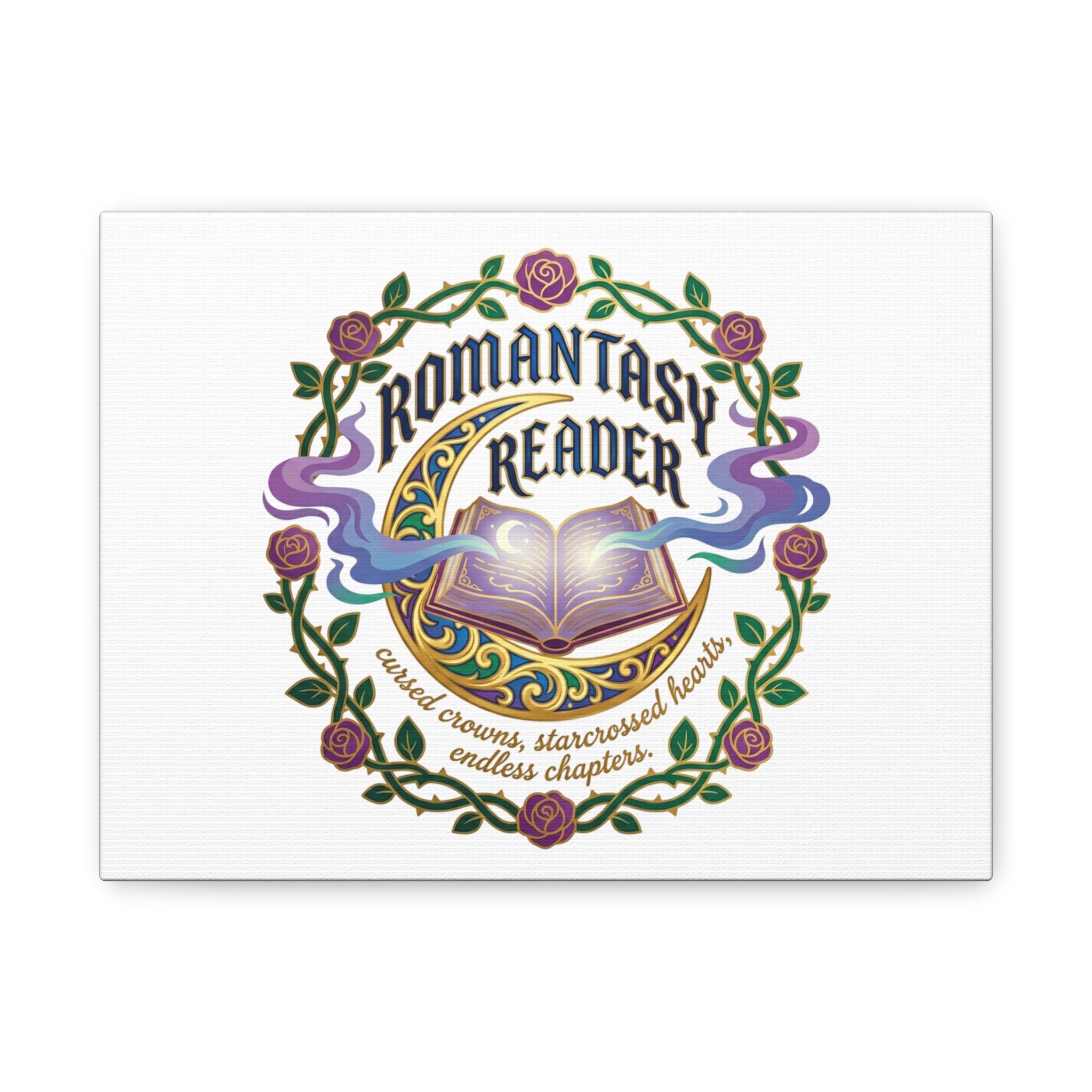 Romantasy Reader Canvas Print | enchanted bookish celestial gothic