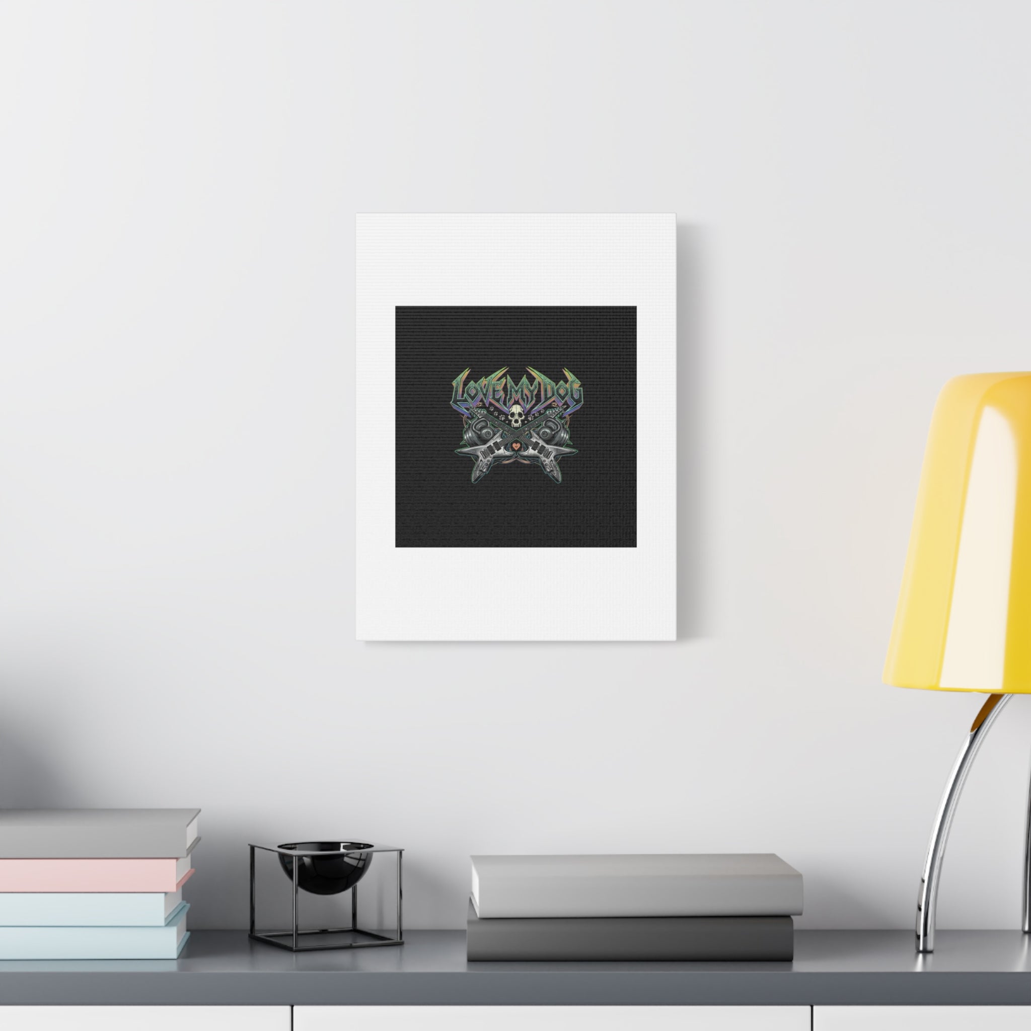 Love My Dog metal font Canvas | gothic wellness quote, edgy self-care merch