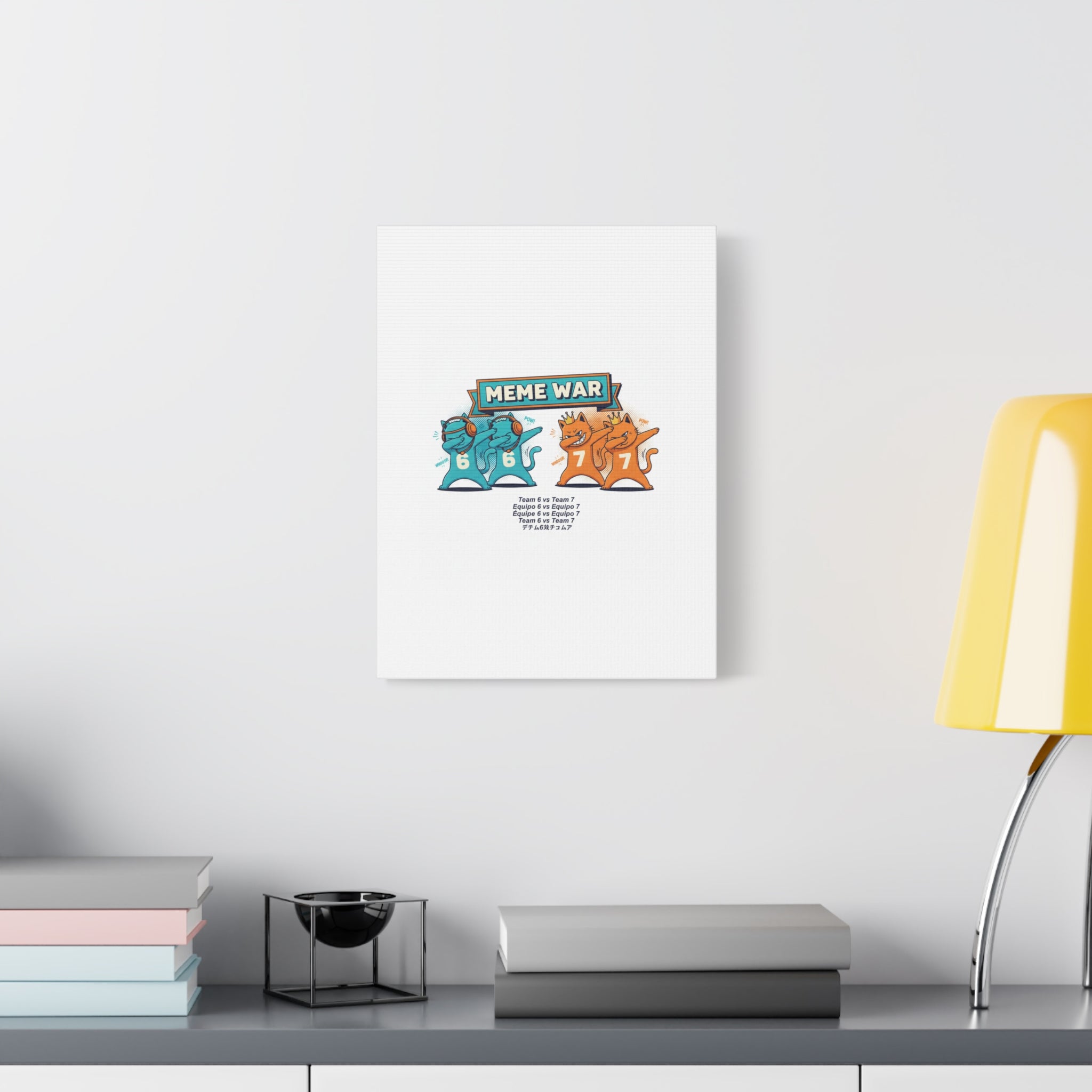 Meme War: Six vs. Seven Canvas Wall Art