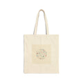 Floral Doodle Circle Tote | Hand-Drawn Sketch Art, Line Drawing Canvas