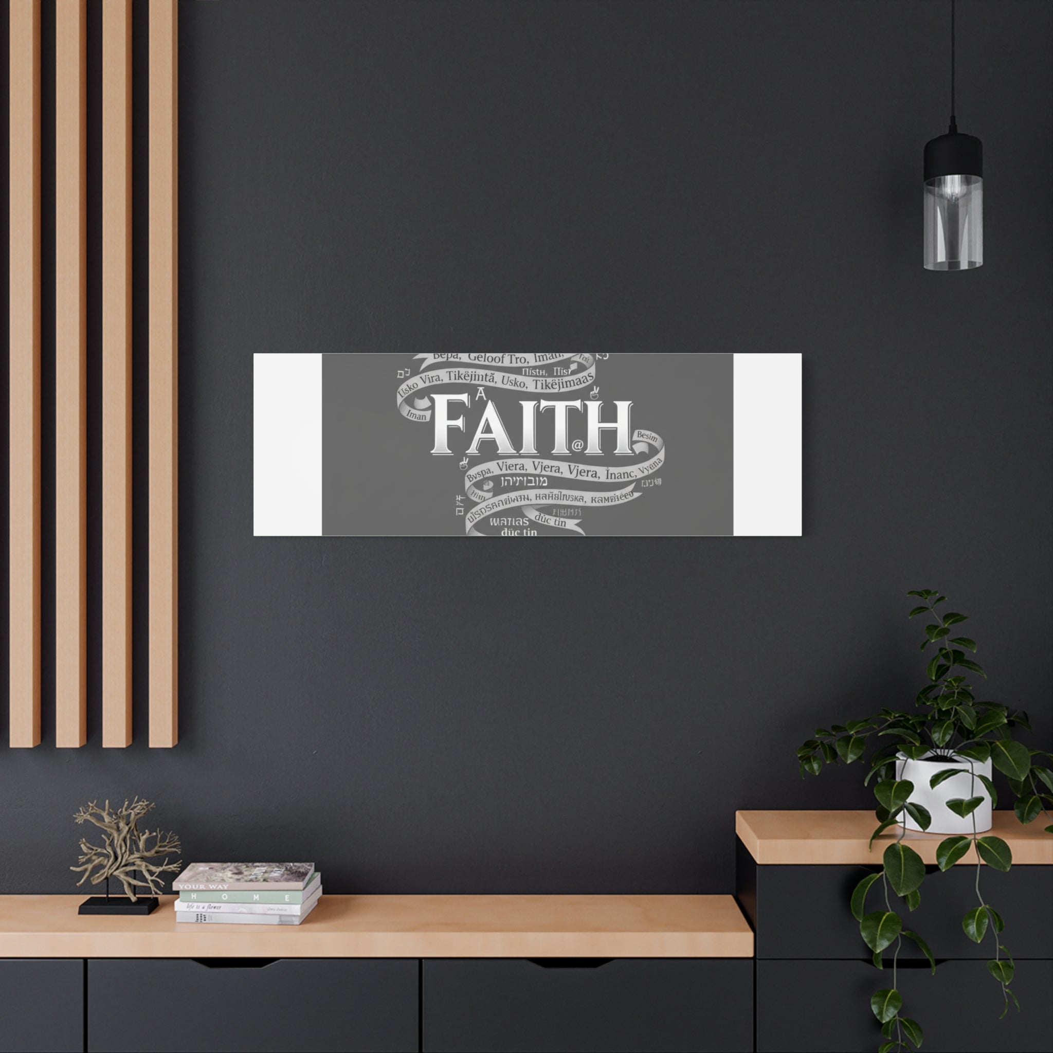 handwritten faith ribbon Canvas | sketch aesthetic, doodle design