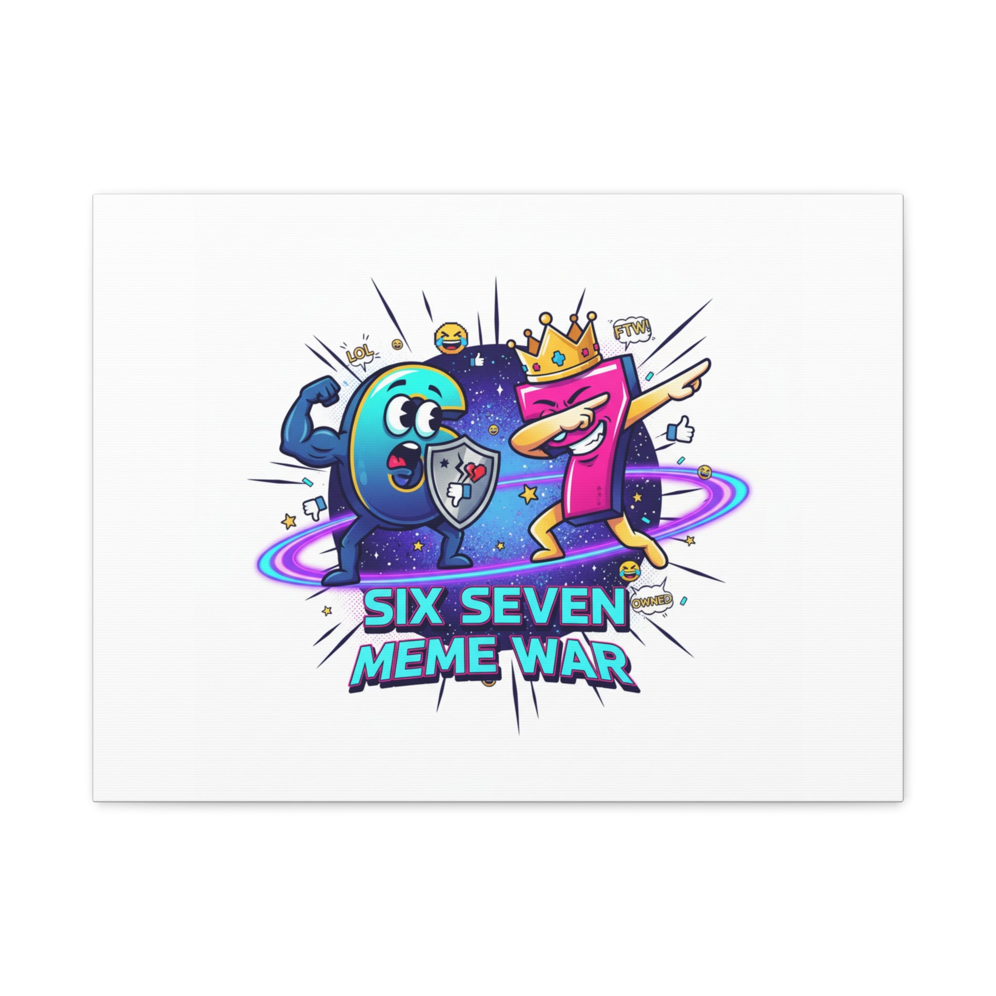 Six Seven Meme War Canvas | Legendary Internet Battle Art, Viral Culture Wall Decor