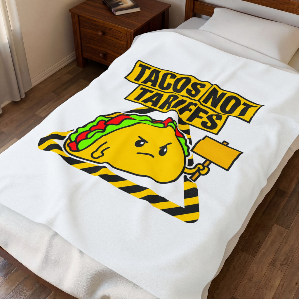 TACOS NOT TARIFFS Blanket | taco pun, protest typography
