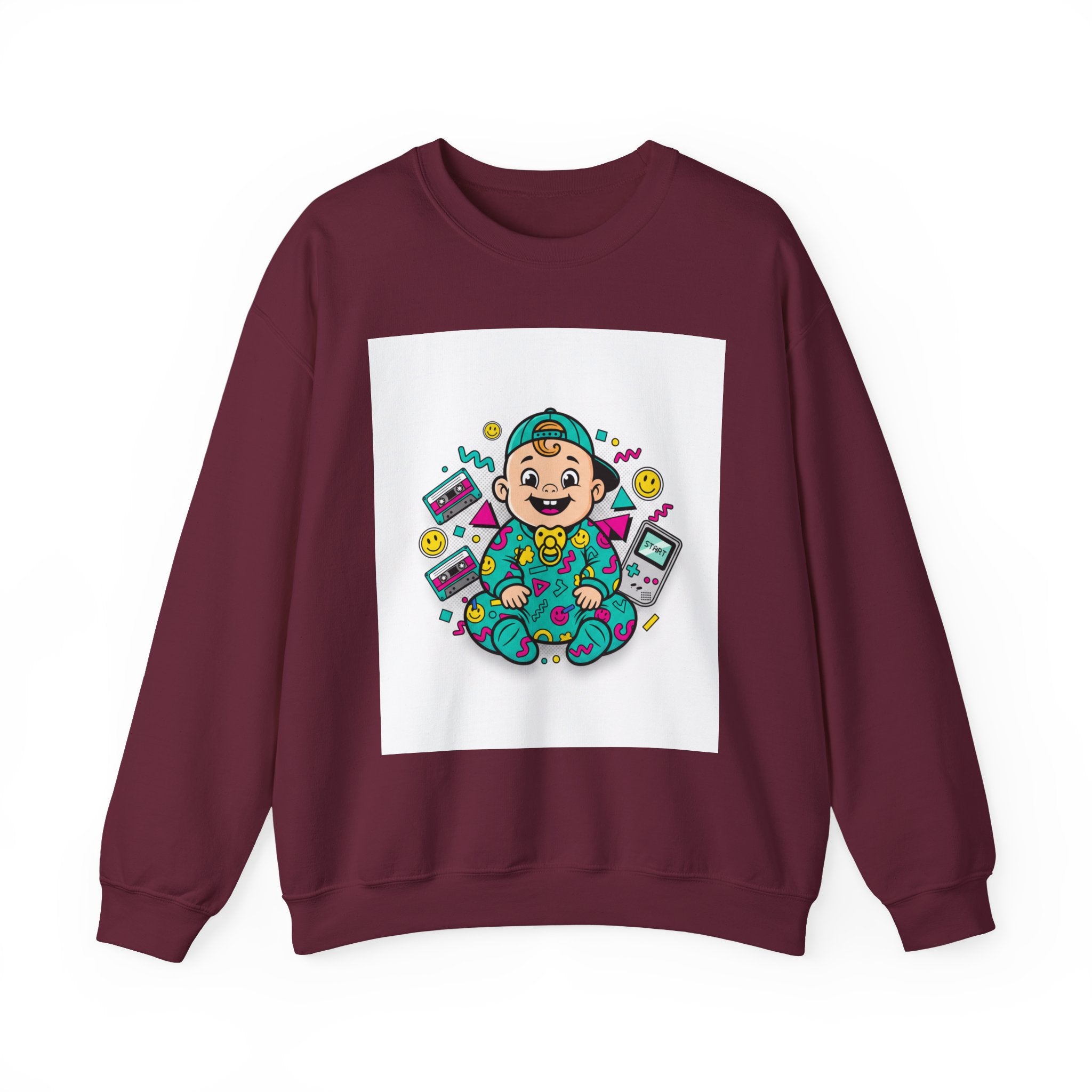 Retro Gamer Baby Crewneck Sweatshirt — Cute Arcade Controller Design