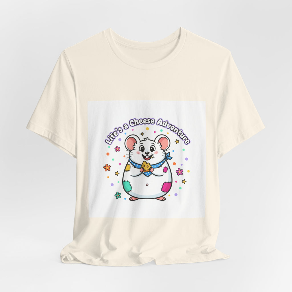 Cheese Adventure Mouse Tee | Rodent-core, quirky animal design