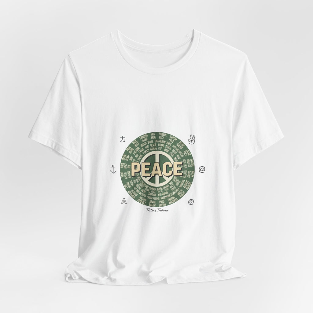 Handwritten Peace Doodle Tee | sketch aesthetic, handwritten message apparel