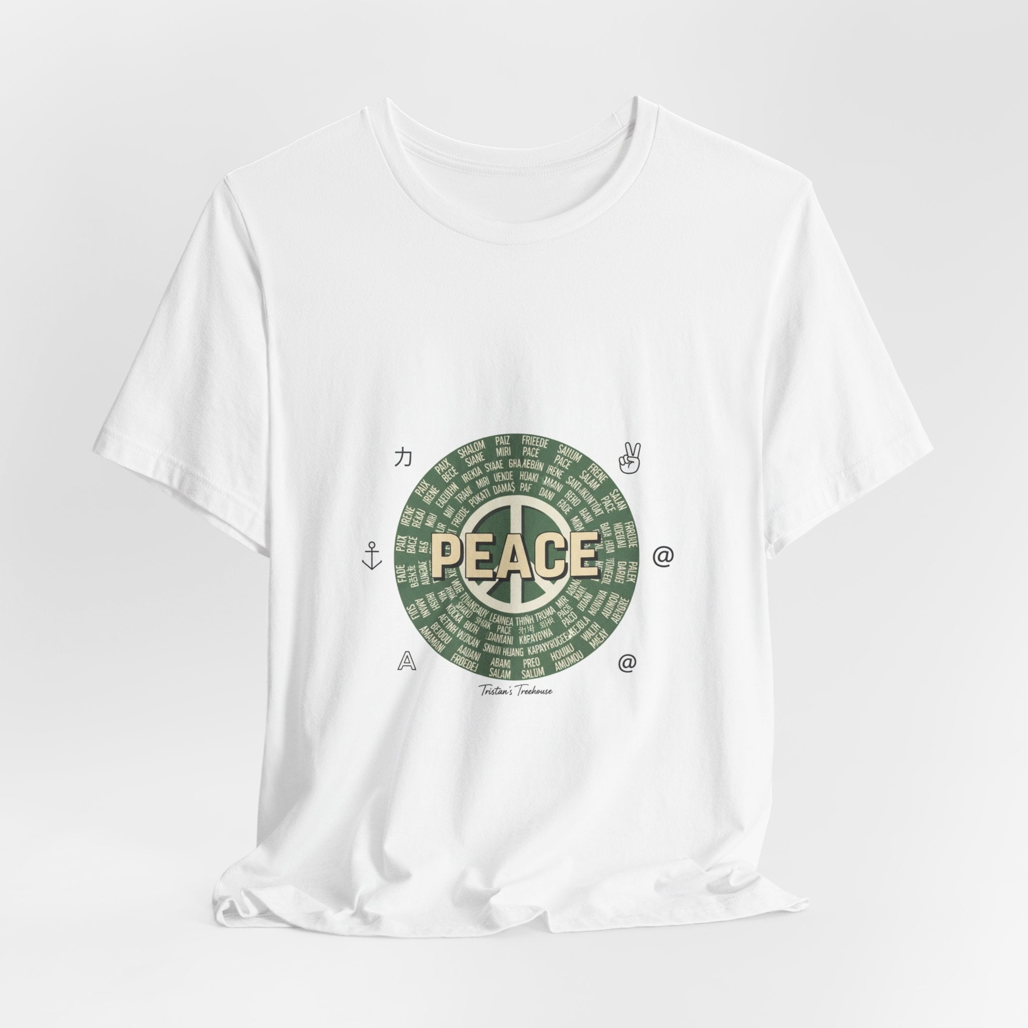 Handwritten Peace Doodle Tee | sketch aesthetic, handwritten message apparel