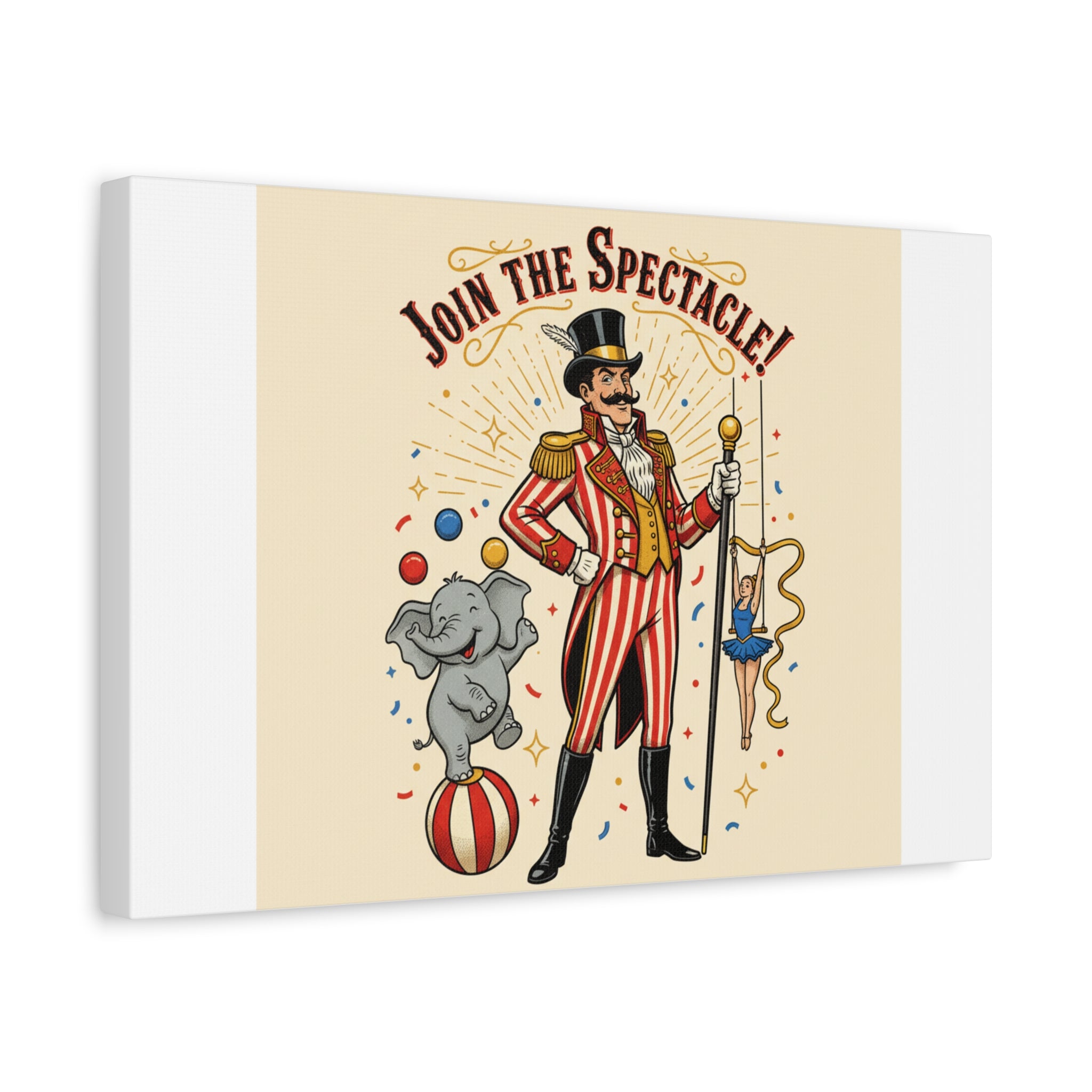 Join the Spectacle Circus Art Print | Matte Canvas, Stretched, Vintage Carnival Design