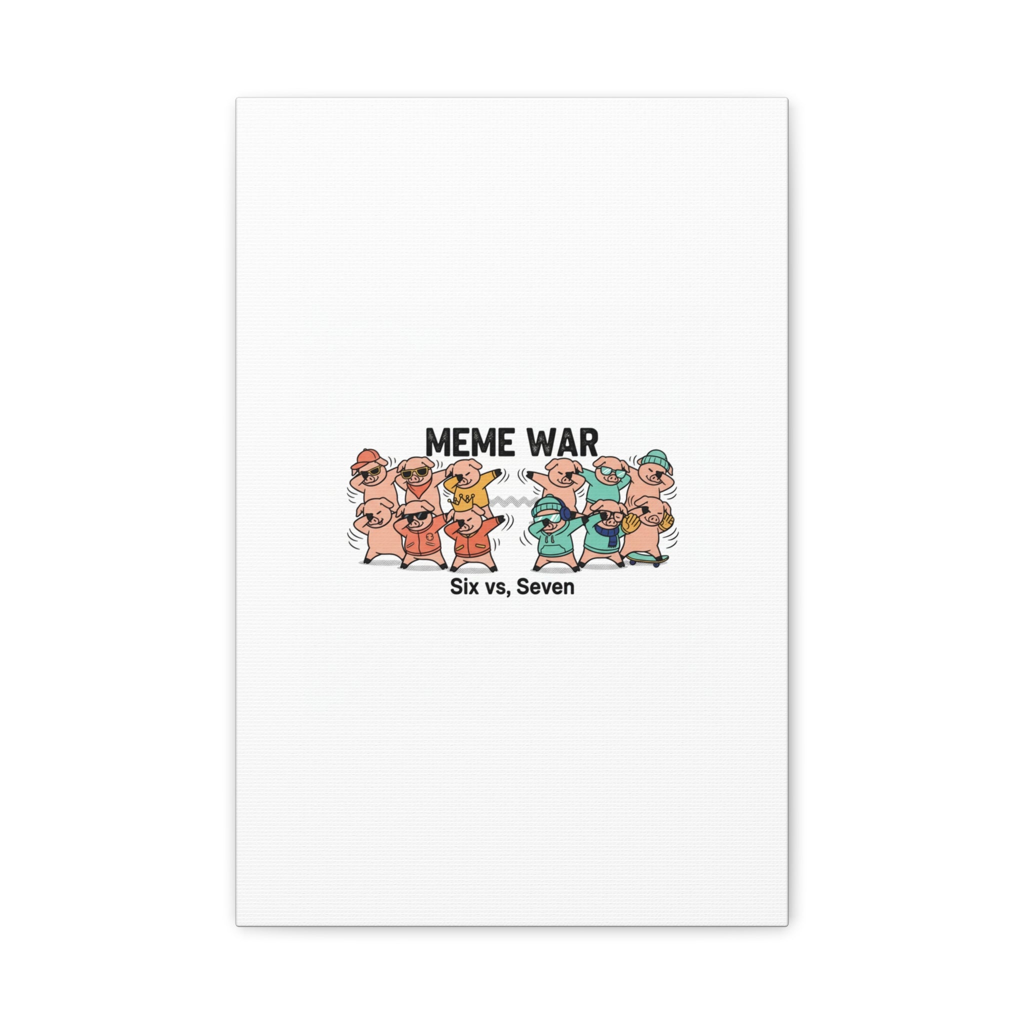 Meme War: Six vs. Seven Canvas Wall Art