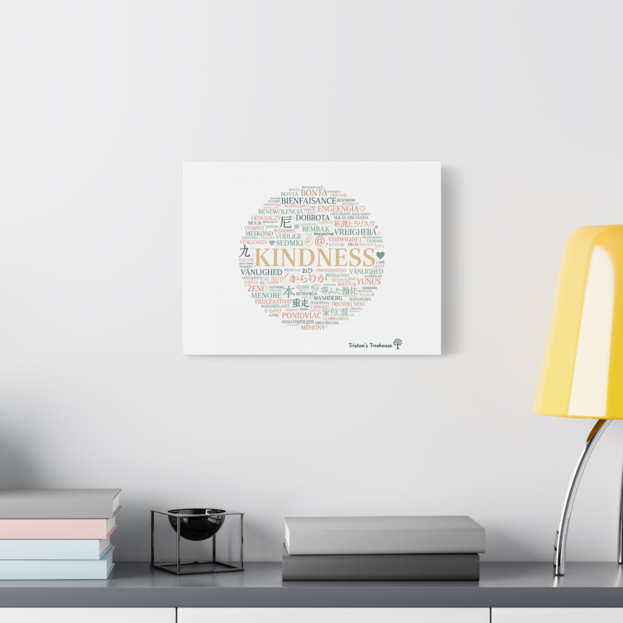 Kindness Word Cloud Canvas | Fresh Start Minimalist Wall Art