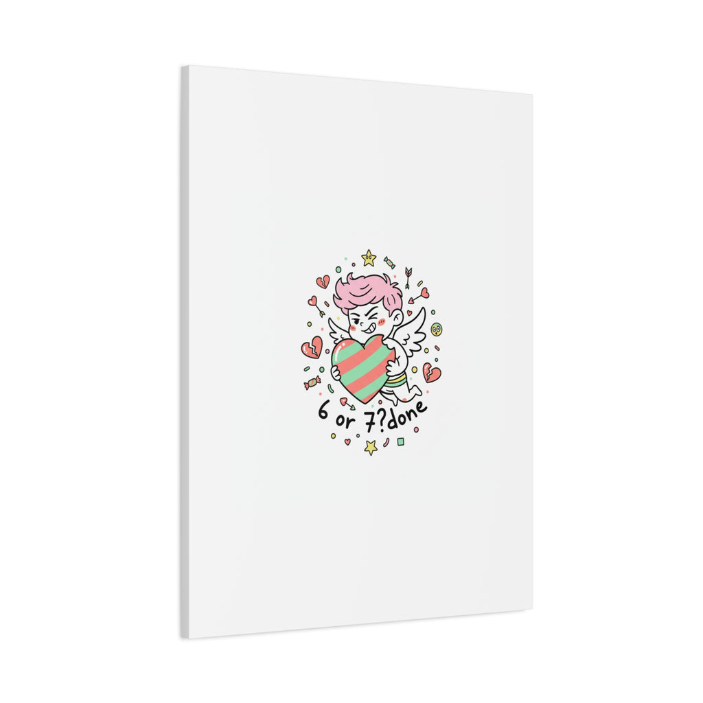 Weird Cupid heart illustration Canvas | Weird Valentine, quirky chaotic love