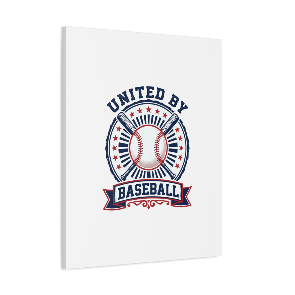 United by Baseball Canvas | Patriotic Baseball Graphic, Red White Blue Wall Art