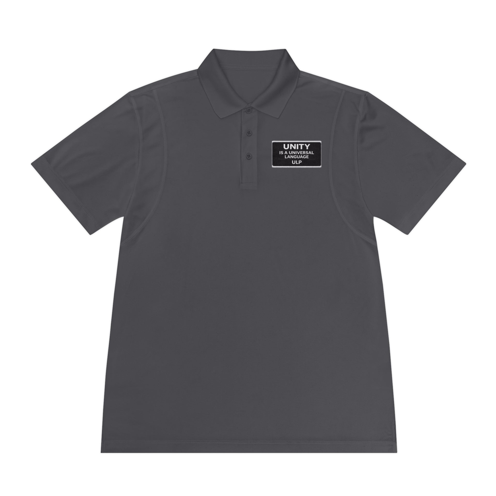 Unity & Strength Men’s Sport Polo — Small “UNITY” Patch Chest Logo