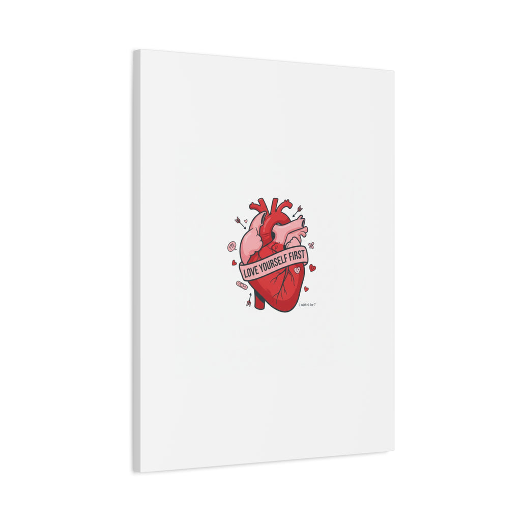 Love Yourself First Canvas, Hearts-with-a-Twist, Anti-Valentine Art