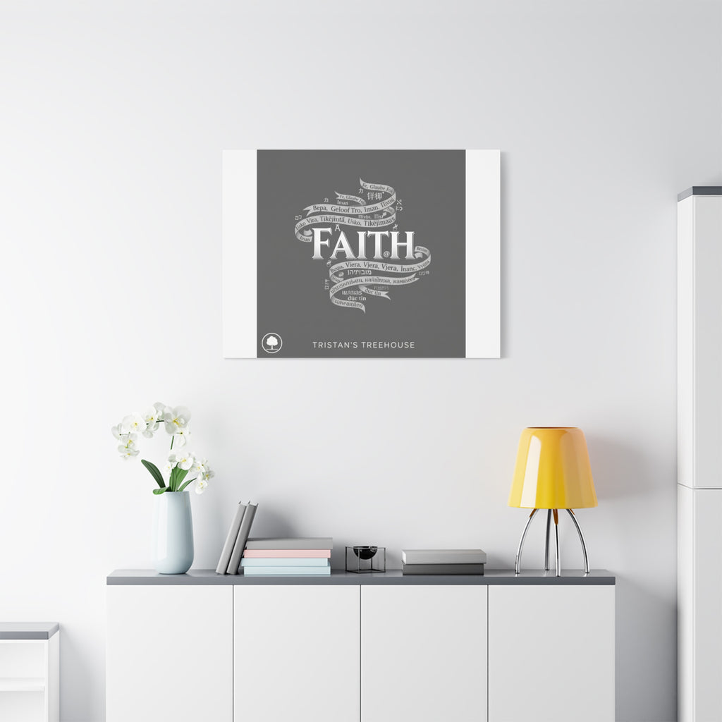 handwritten faith ribbon Canvas | sketch aesthetic, doodle design