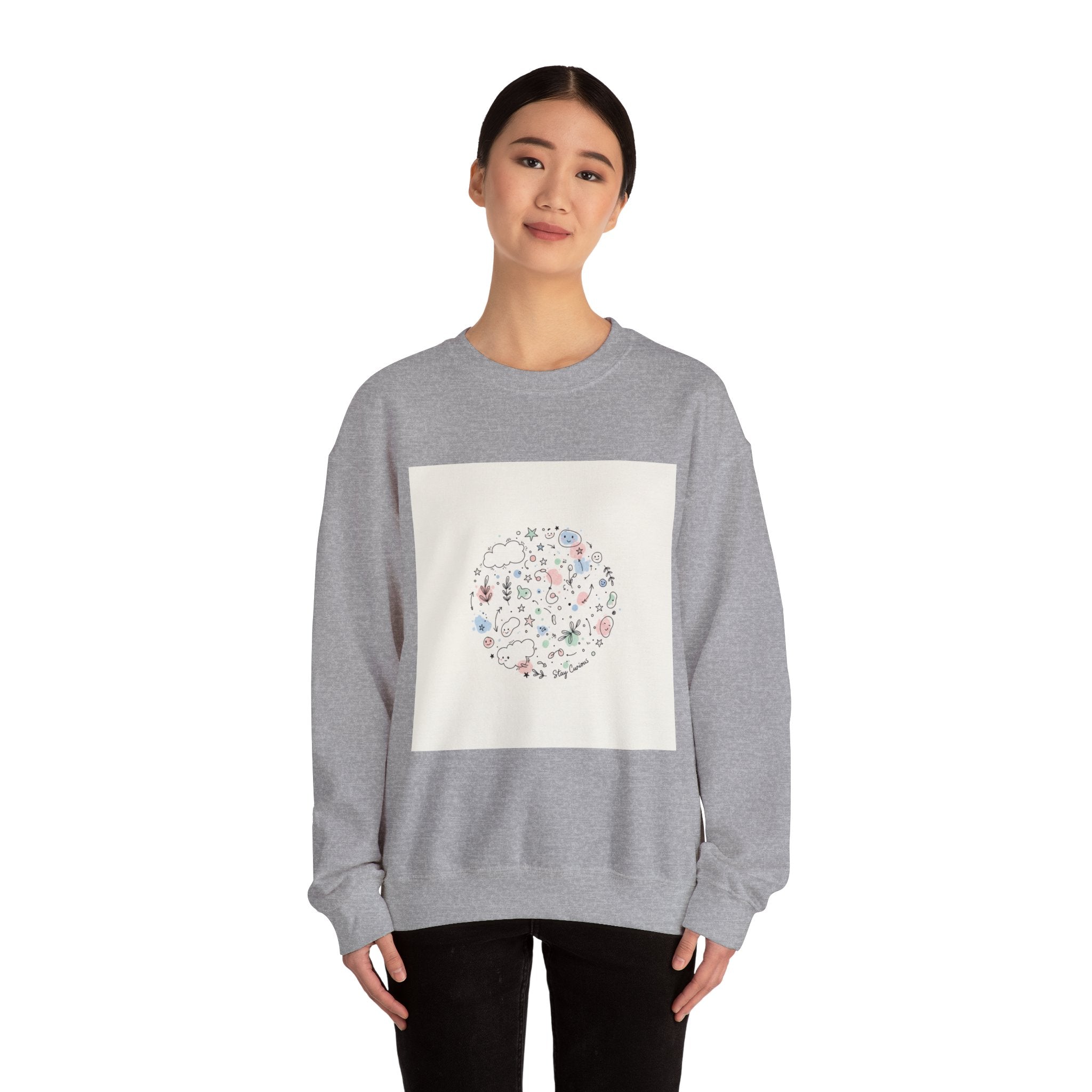 Hand-Drawn Doodle Circle Sweatshirt | line drawing, sketch pattern