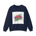 Stay Chill Crash Out Crewneck Sweatshirt | neon graffiti meltdown design