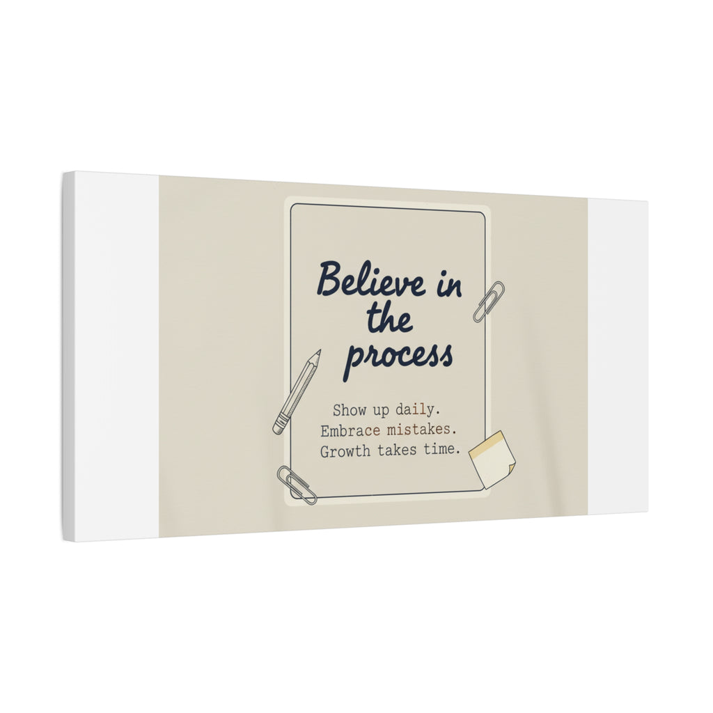Believe in the Process Canvas | analogue note to self, handwritten reminder décor