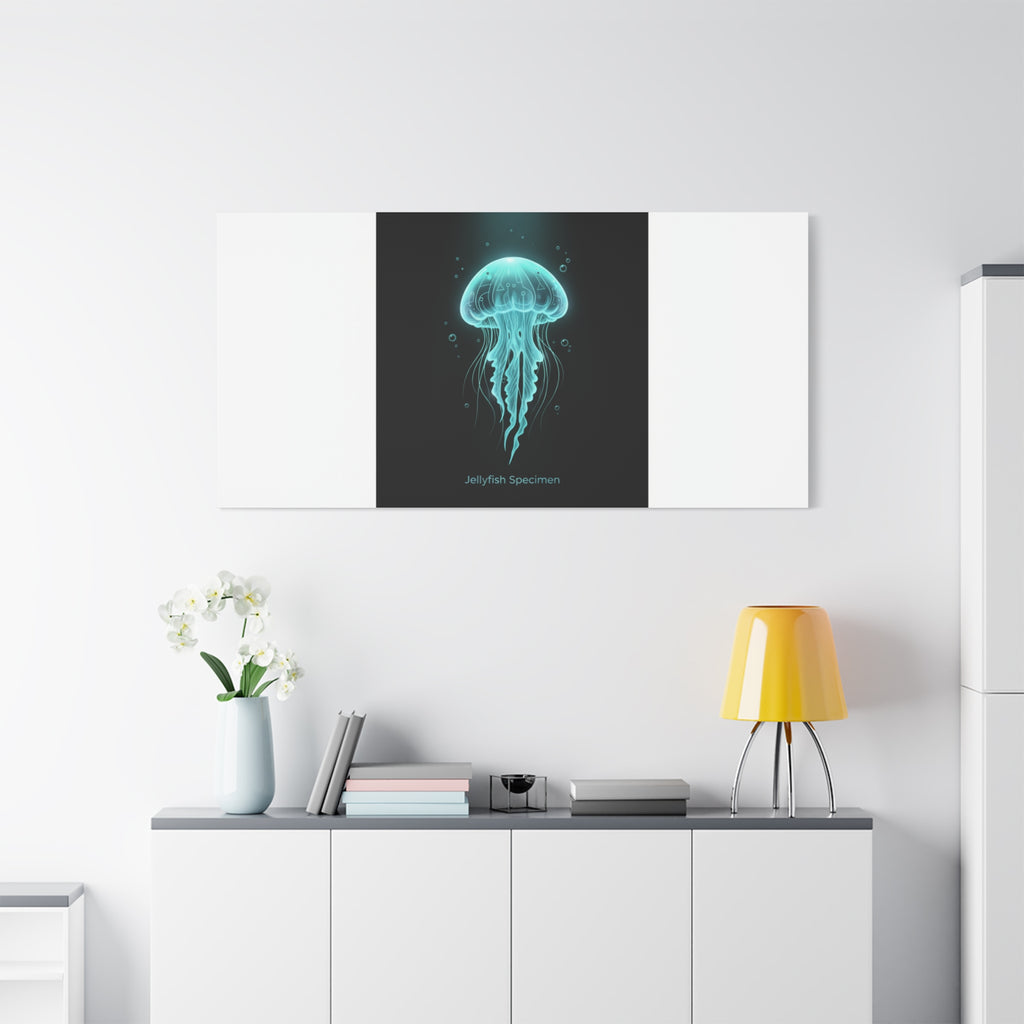 Bioluminescent Jellyfish Art Canvas | Deep Sea Aesthetic, Neon Glow