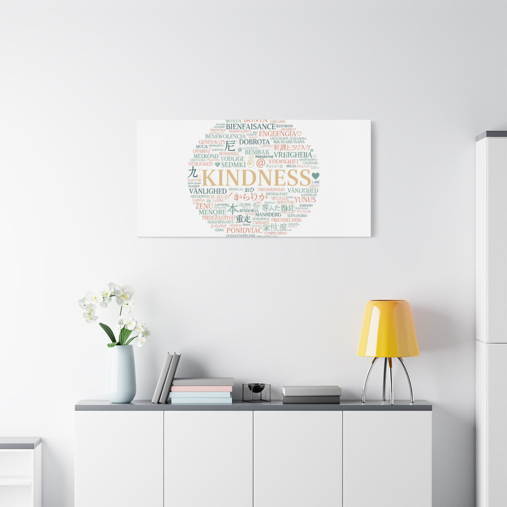 Kindness Word Cloud Canvas | Fresh Start Minimalist Wall Art