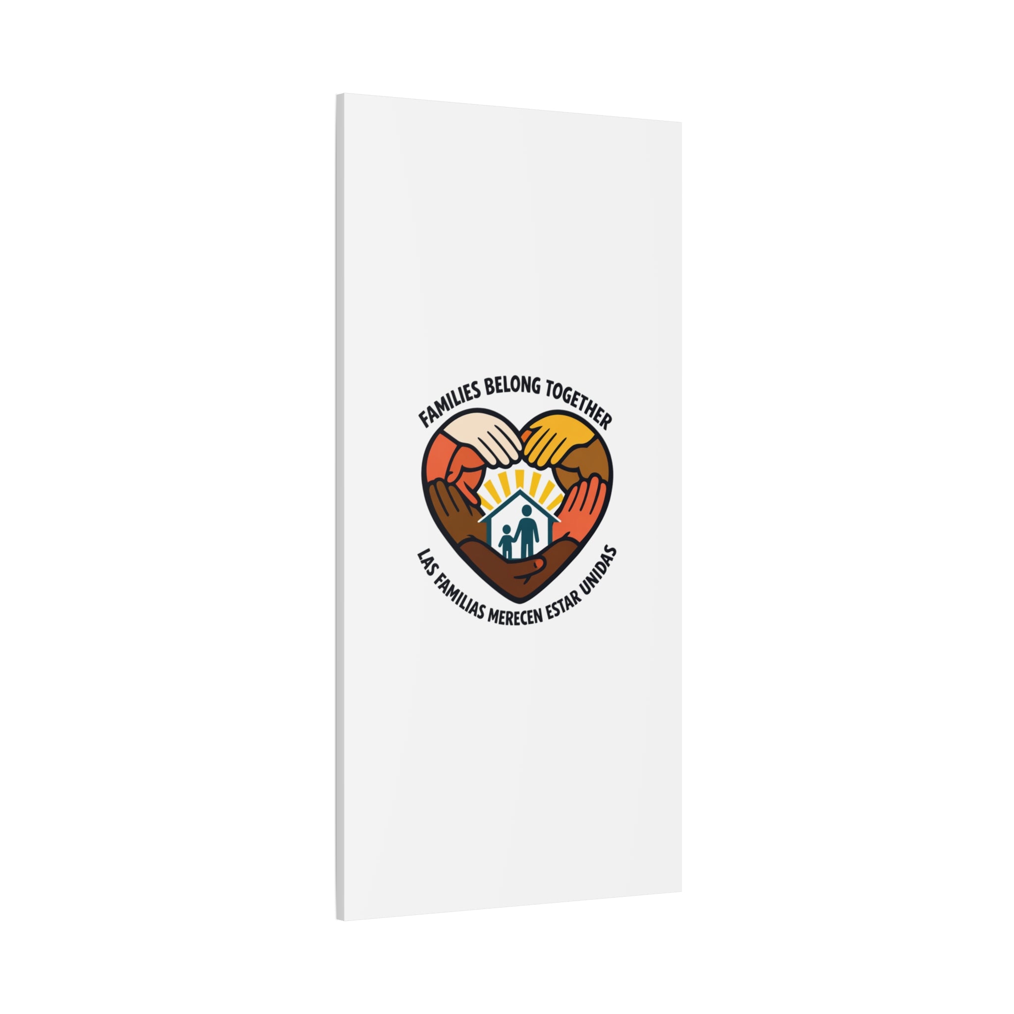 Families Belong Together Canvas, family unity solidarity, bilingual inclusive decor