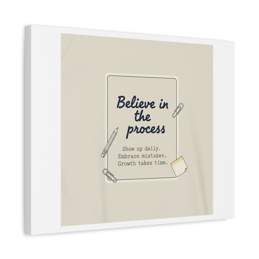 Believe in the Process Canvas | analogue note to self, handwritten reminder décor