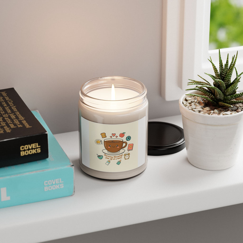 Morning Chaos Coffee Cup Candle | Scented Soy Candle, Parenting Morning Humor