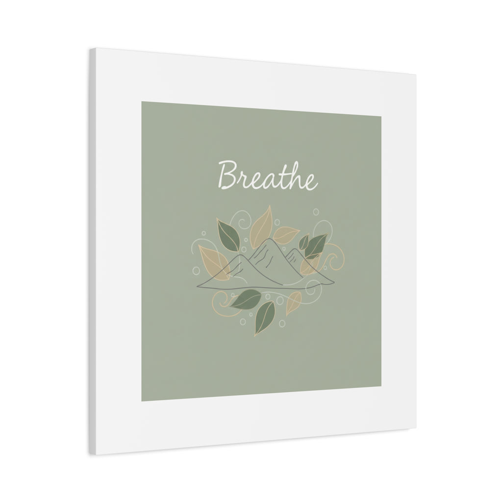 Breathe Mountain Line Canvas | Nature Symbols, Minimal Forest Wall Art