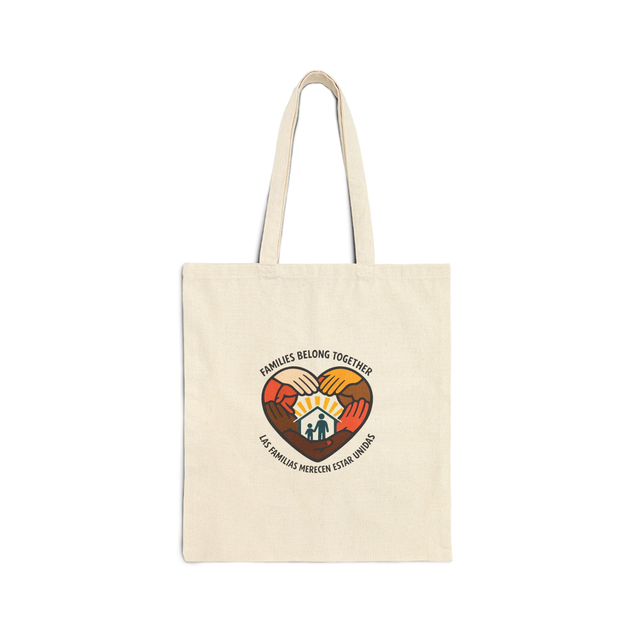 Families Belong Together Tote, solidarity family unity, immigrant rights, bilingual dignity