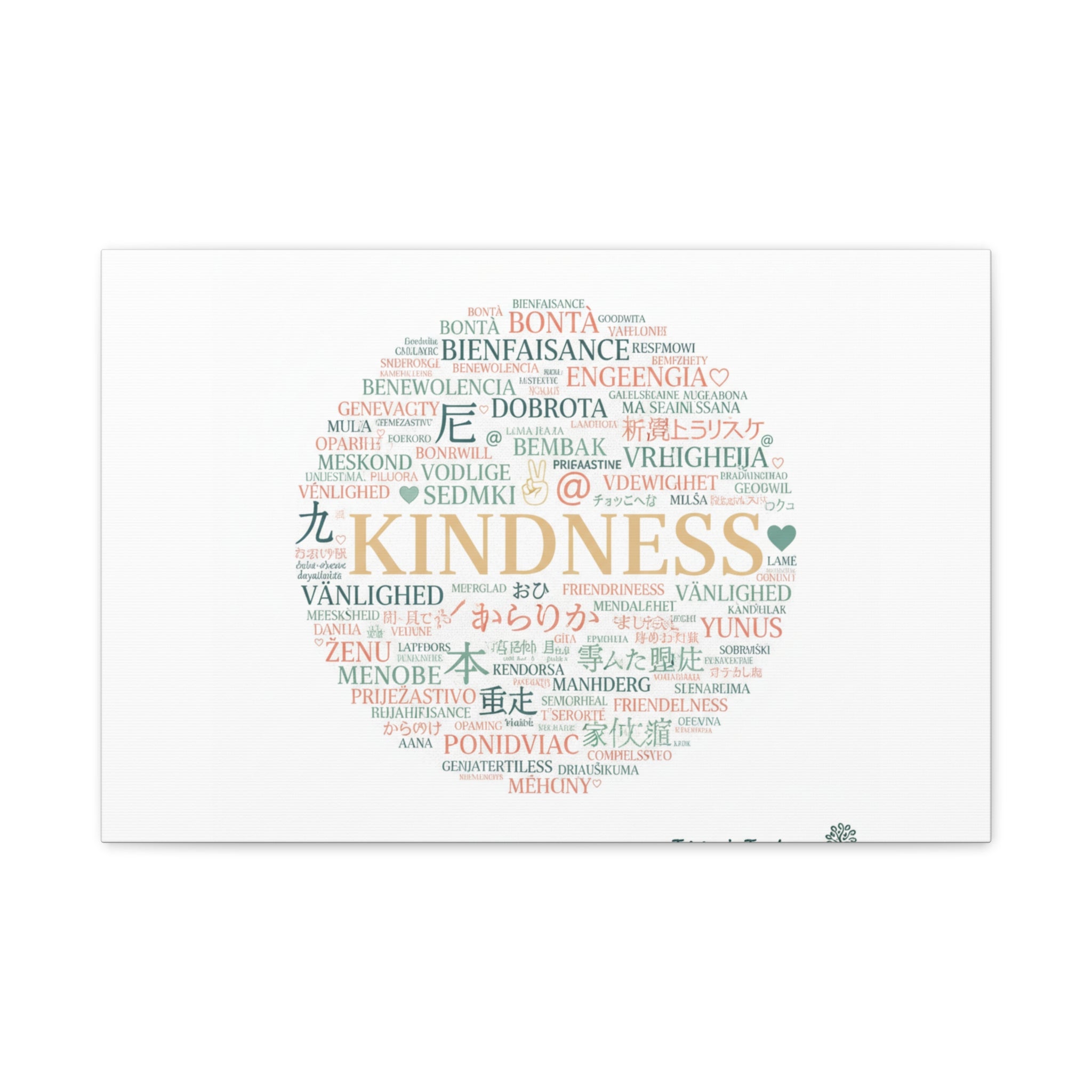 Kindness Word Cloud Canvas | Fresh Start Minimalist Wall Art