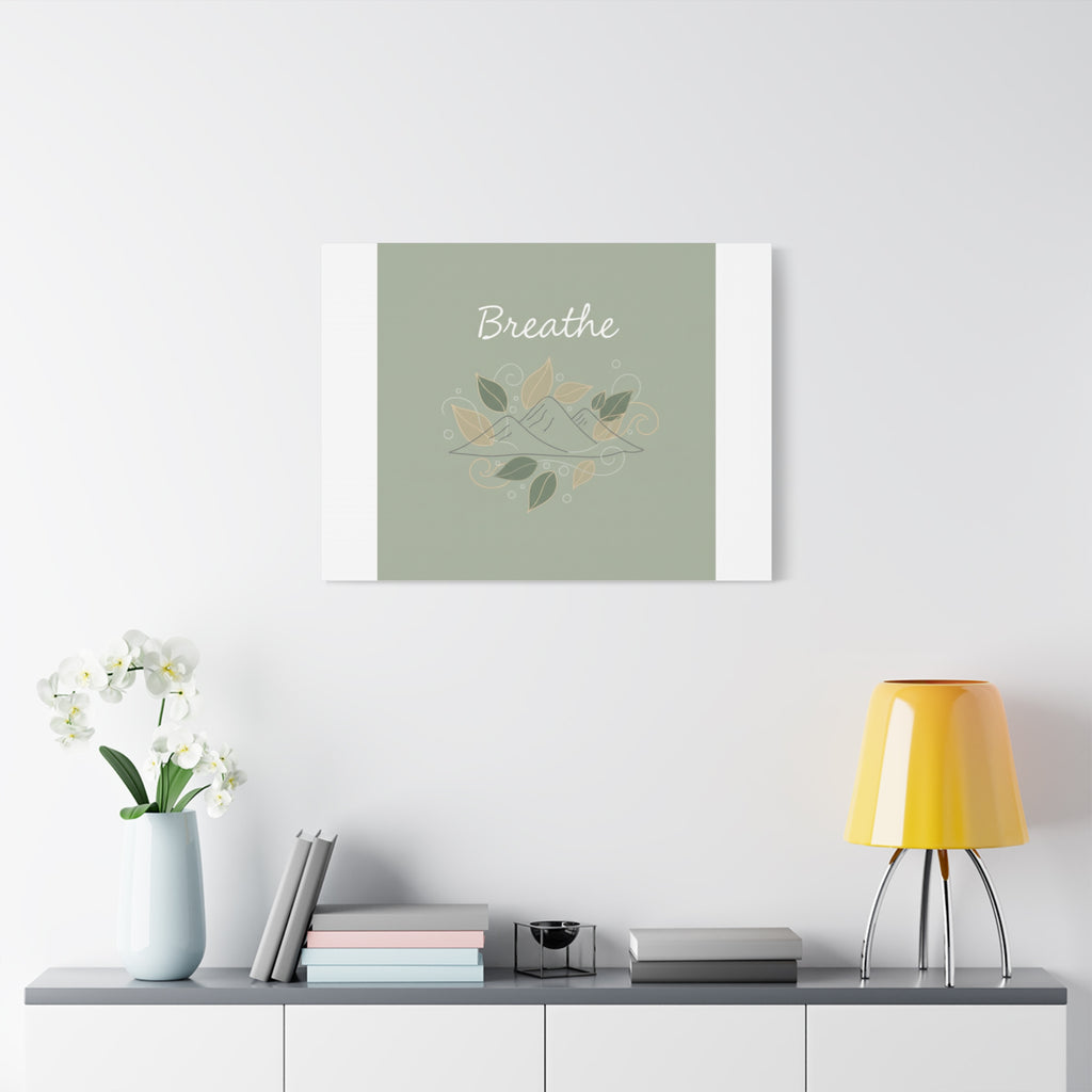 Breathe Mountain Line Canvas | Nature Symbols, Minimal Forest Wall Art