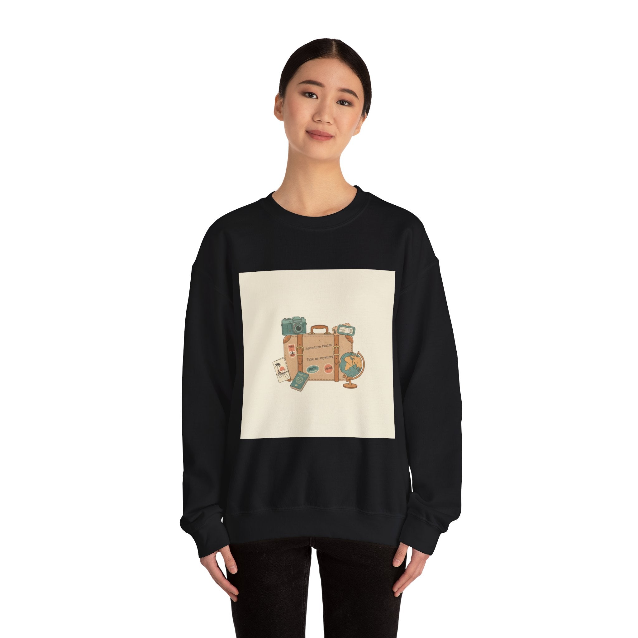 Vintage Travel Postcard Sweatshirt | travel stamps, wanderlust design