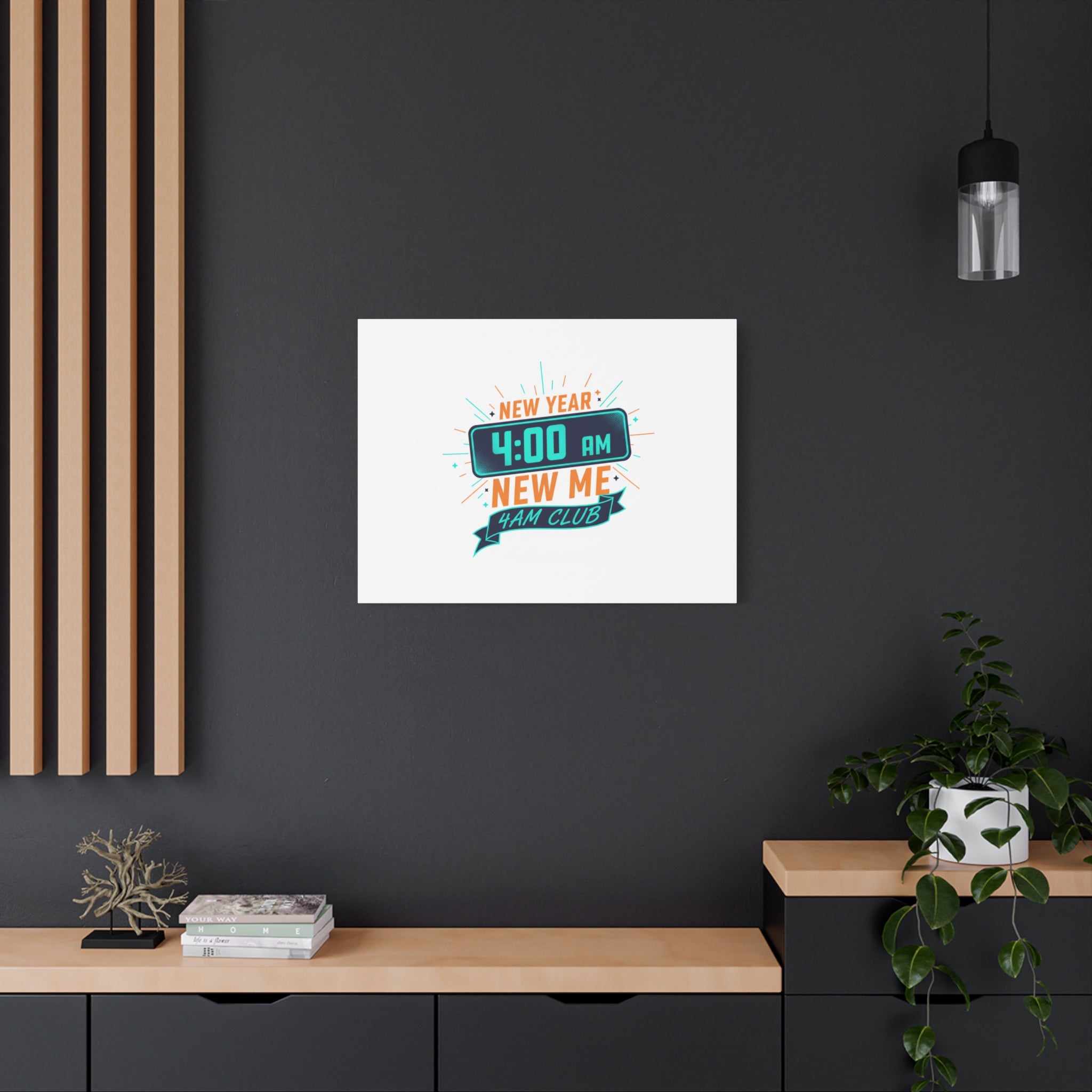 4AM Club New Year Graphic Canvas | Holiday Party Novelty, Festive New Year Decor