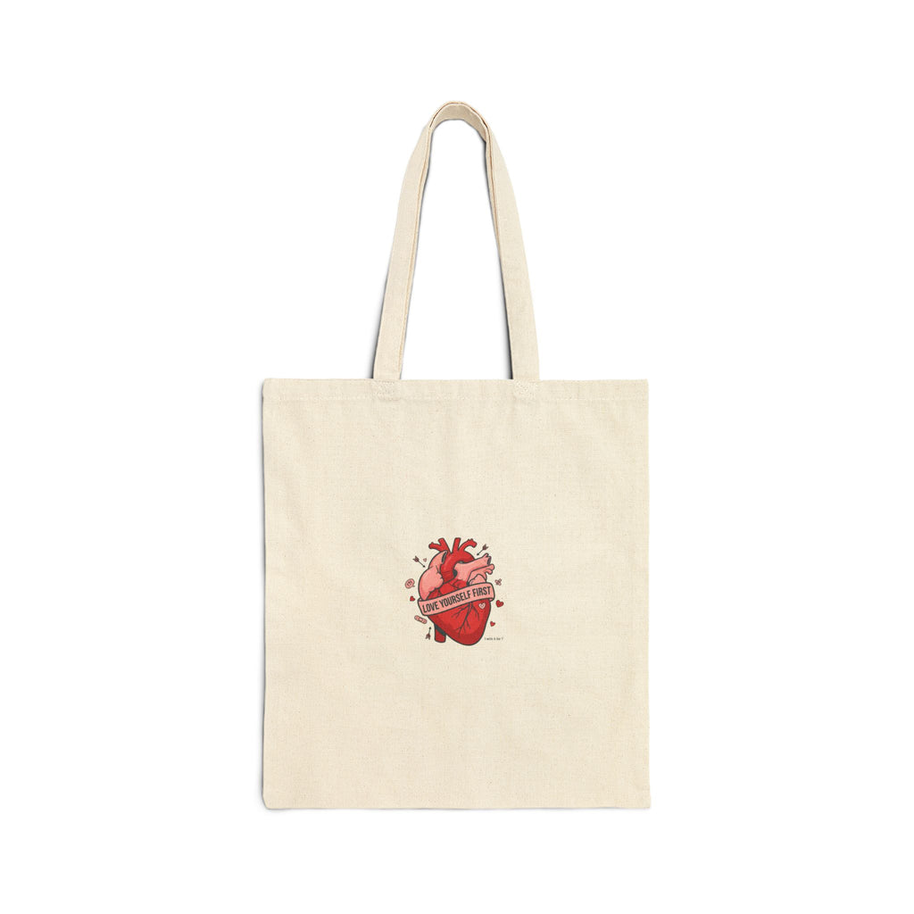 Anatomical Heart Illustration Tote | Hearts‑with‑a‑Twist, anti love graphic