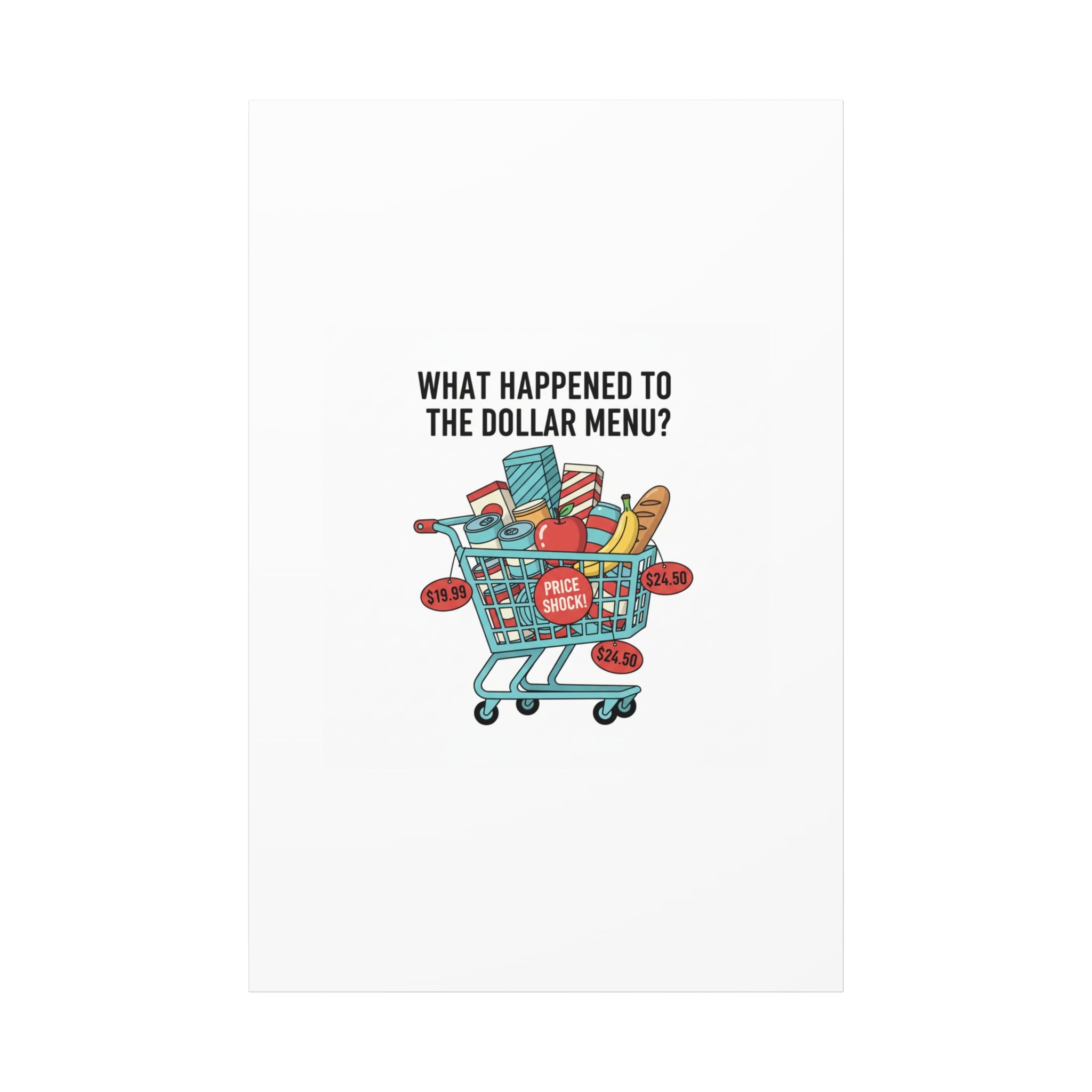 What Happened to the Dollar Menu? Canvas | Grocery Prices Meme, Price Shock Wall Art