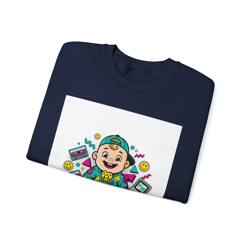 Retro Gamer Baby Crewneck Sweatshirt — Cute Arcade Controller Design