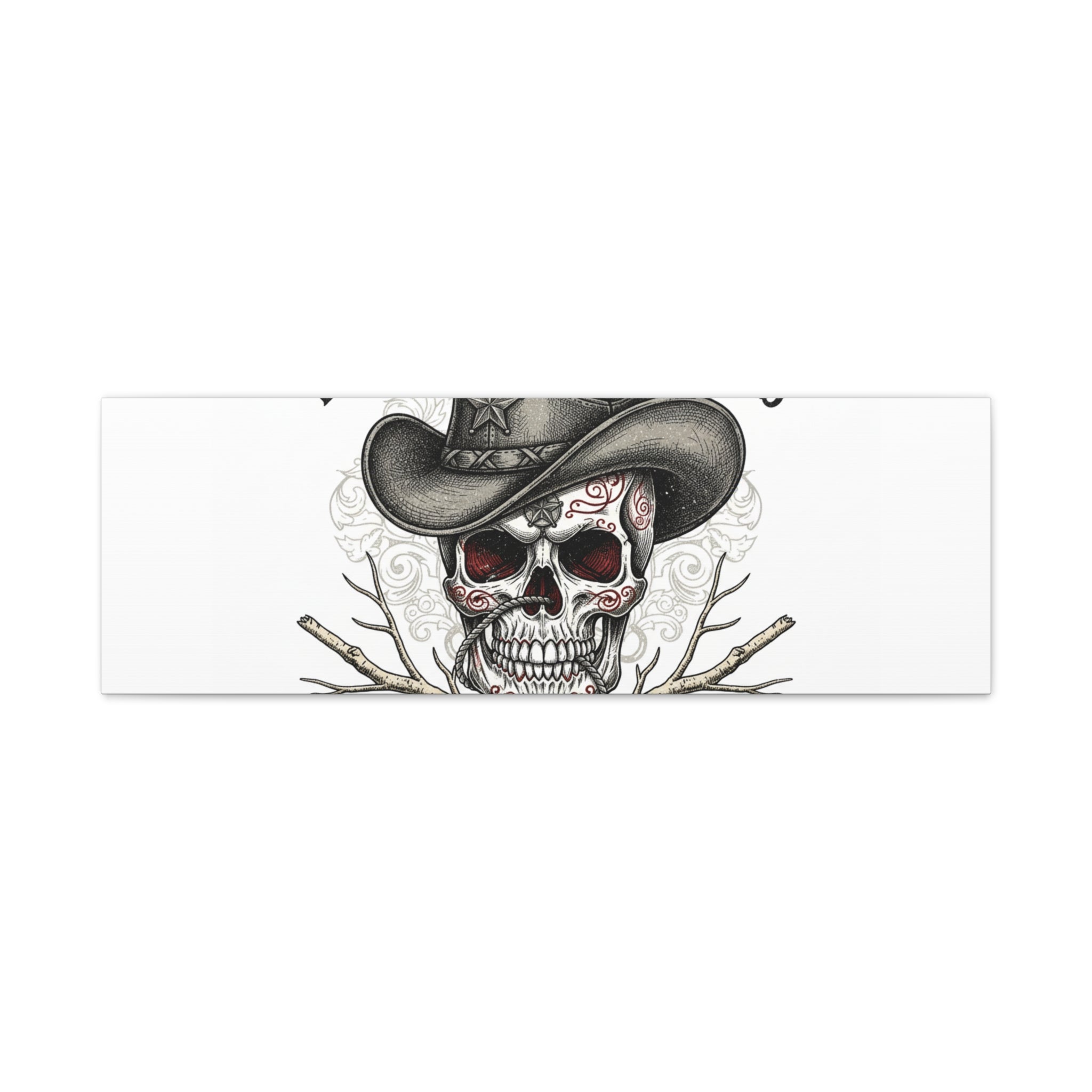 Honor Among Outlaws Canvas | Western Skull Art, Gothic Americana Desert Noir