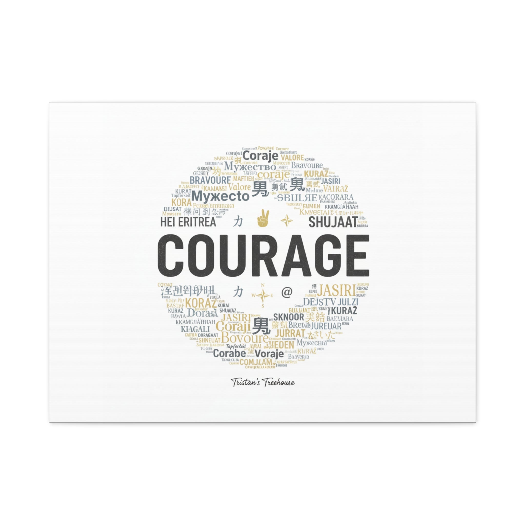 Courage Word Cloud Canvas | Fresh-Start Minimalism art print
