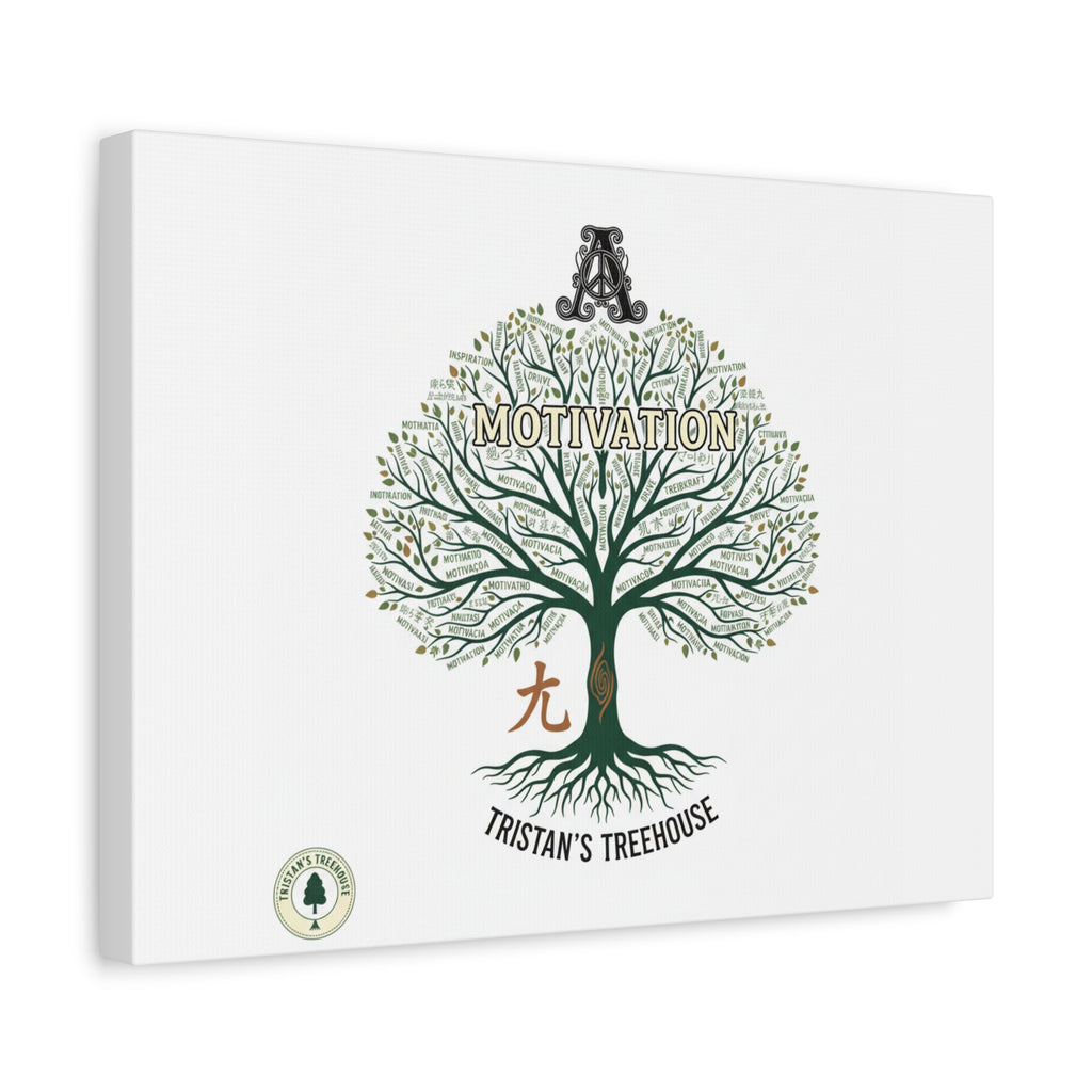 Handwritten Doodle Tree Canvas | Matte Stretched Wall Art