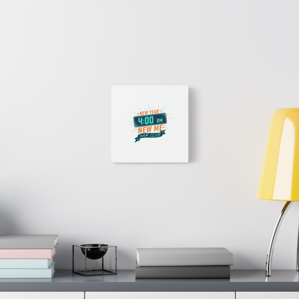 4AM Club New Year Graphic Canvas | Holiday Party Novelty, Festive New Year Decor