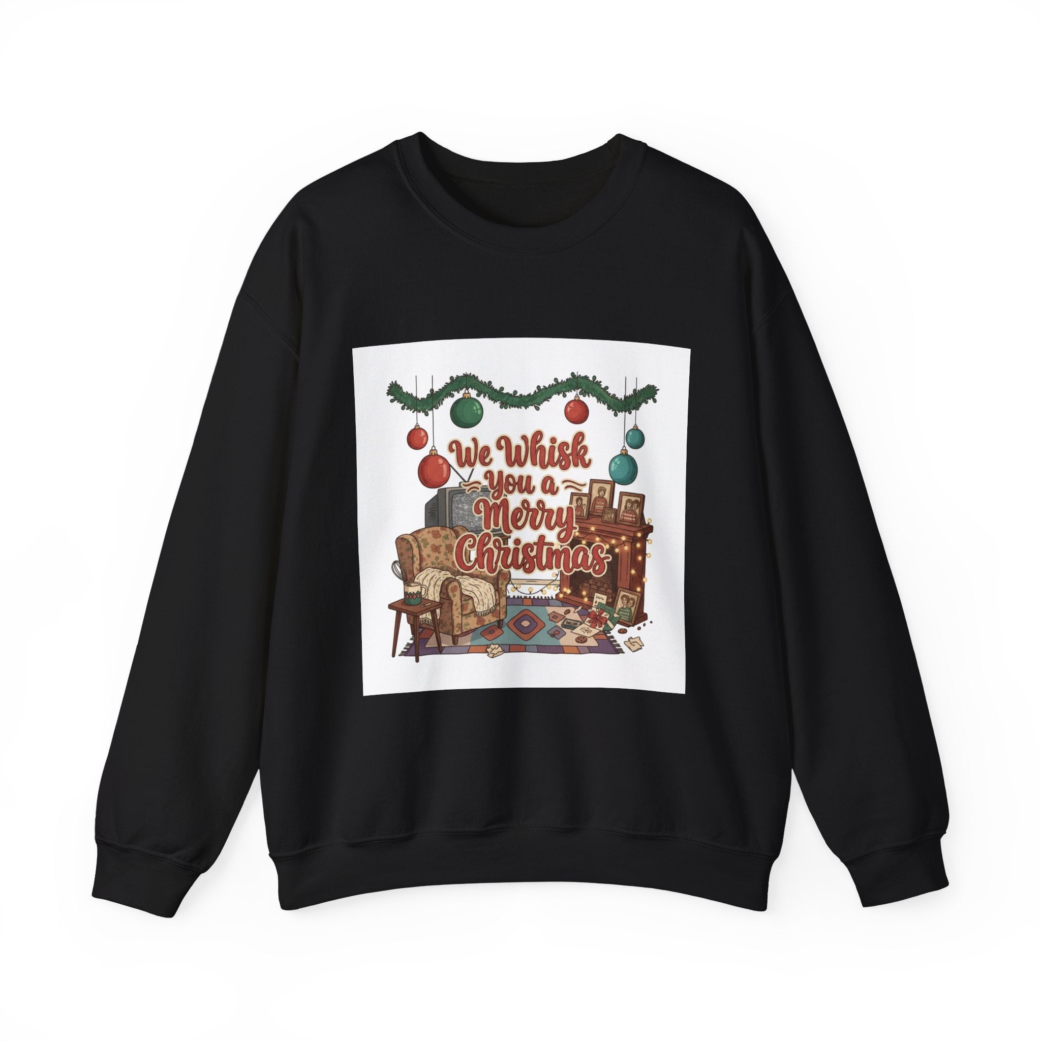 Vintage Holiday Print Crewneck Sweatshirt | Retro Christmas Decor, heirloom ornaments art