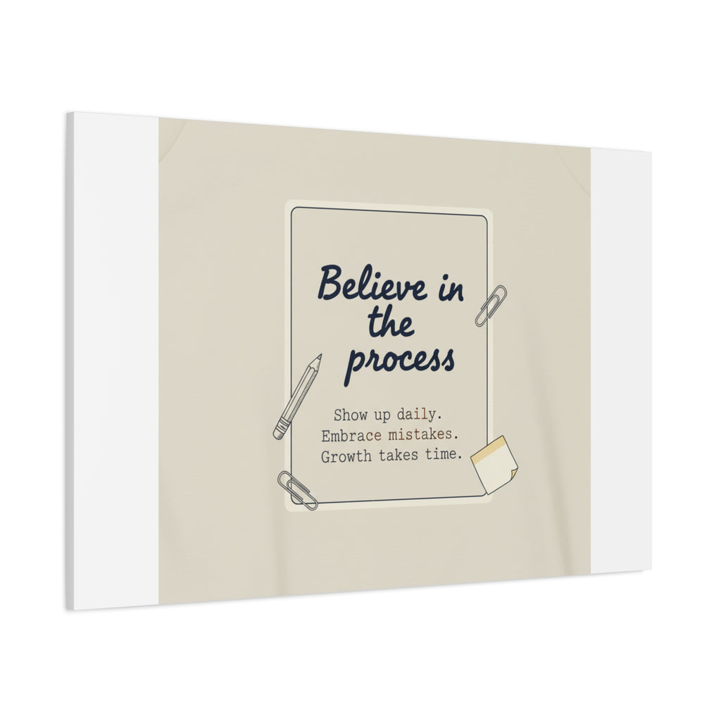Believe in the Process Canvas | analogue note to self, handwritten reminder décor