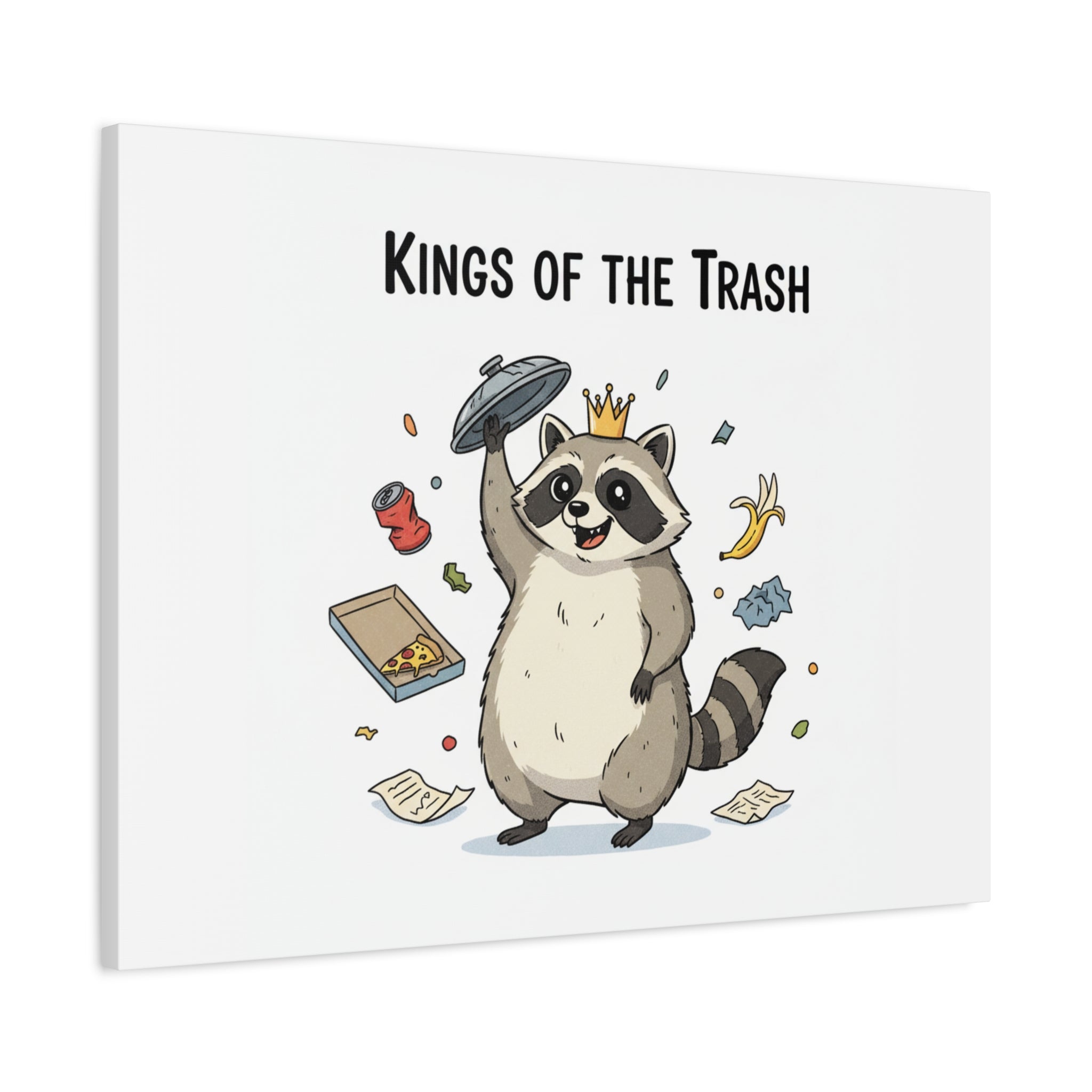 Kings of the Trash Canvas, Raccoon Doodle | Trash Panda, Goofy Critter Art
