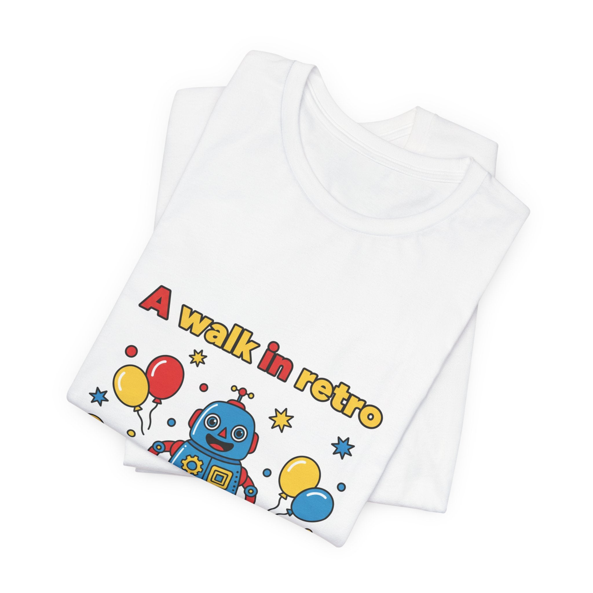 Retro Robot Toy Graphic Tee | Throwback Kid, Primary Colors