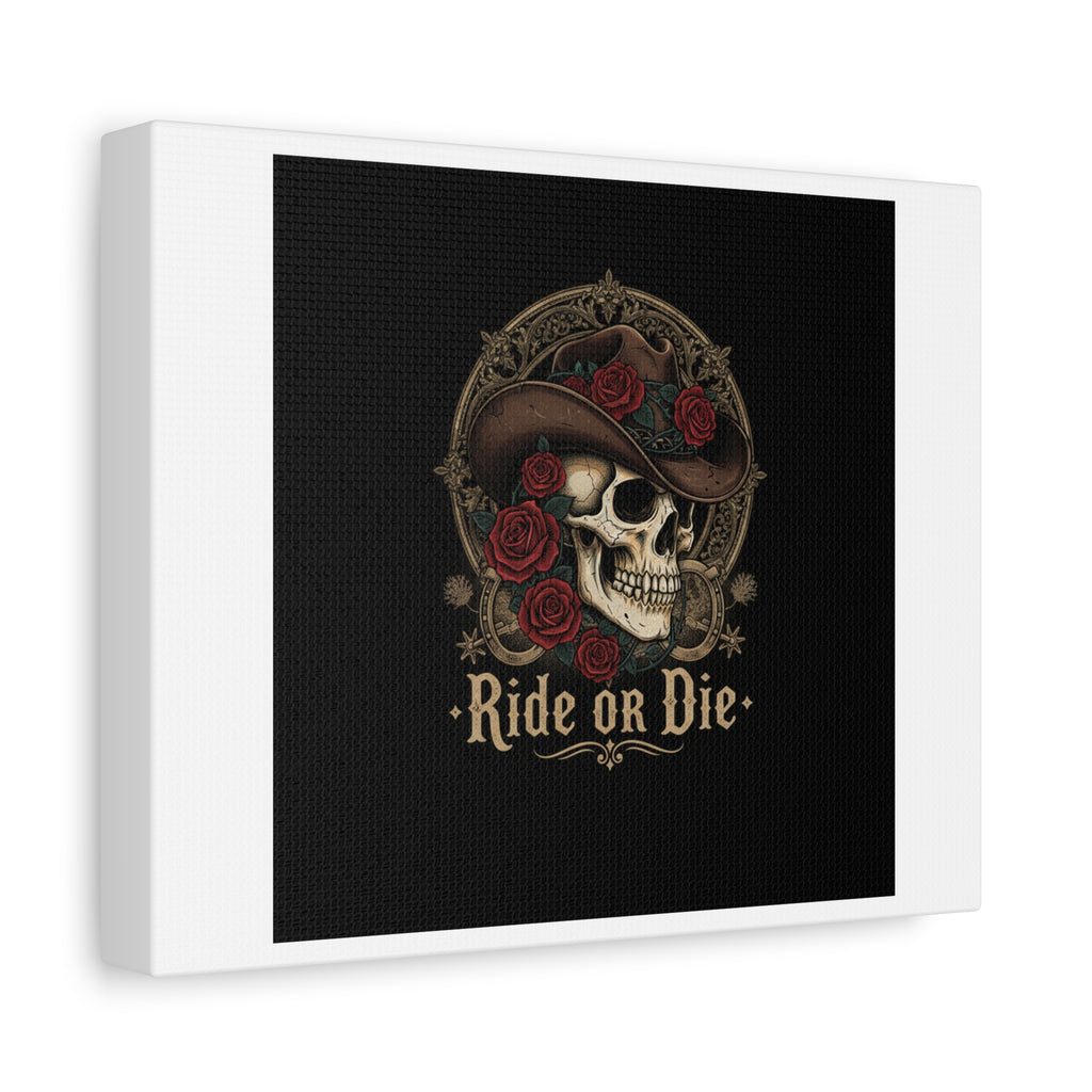 Ride or Die Skull Canvas | Western Skull Art, Gothic Americana