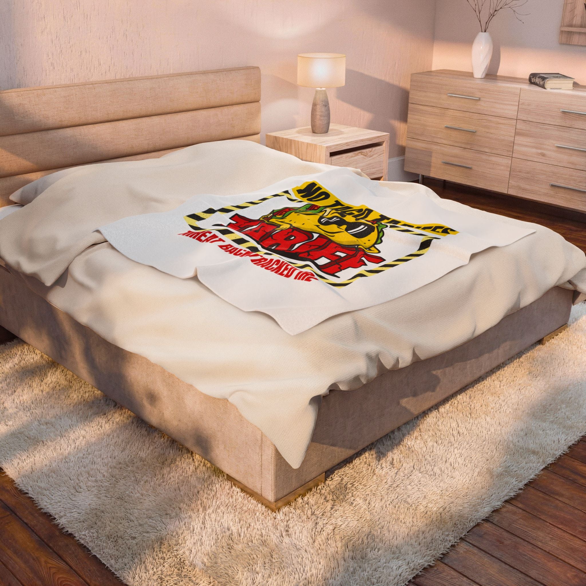 No Taco Tariffs Taco Pun Velveteen Plush Blanket | Tariff Backtrack Political Meme