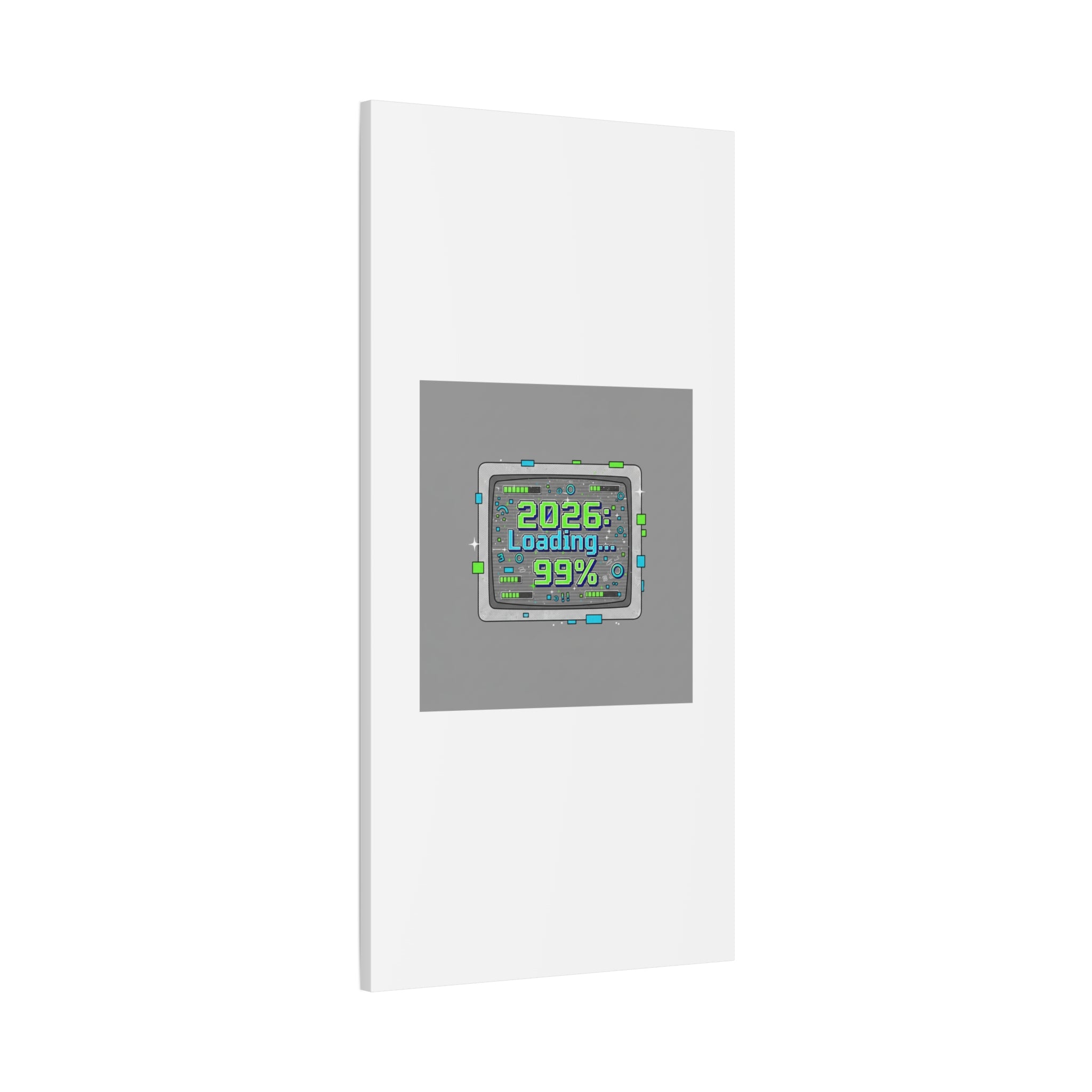 2026 Loading 99% Canvas | NYE countdown, retro system interface