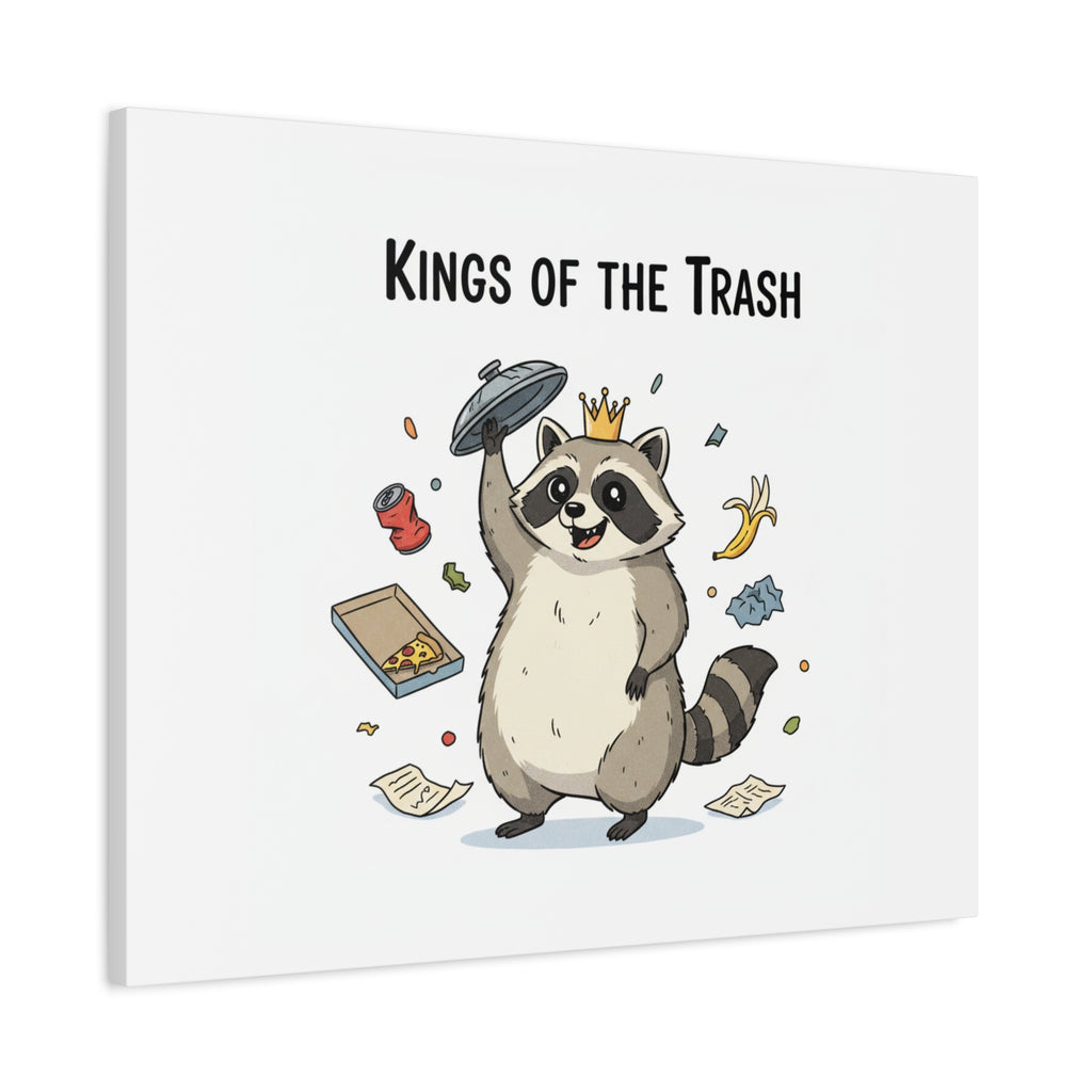 Kings of the Trash Canvas, Raccoon Doodle | Trash Panda, Goofy Critter Art
